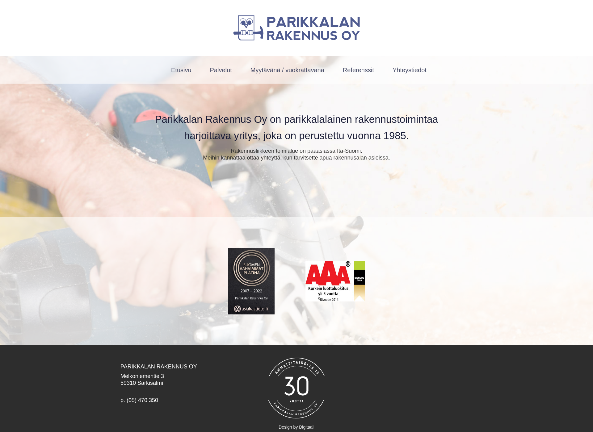 Screenshot for parikkalanrakennus.fi