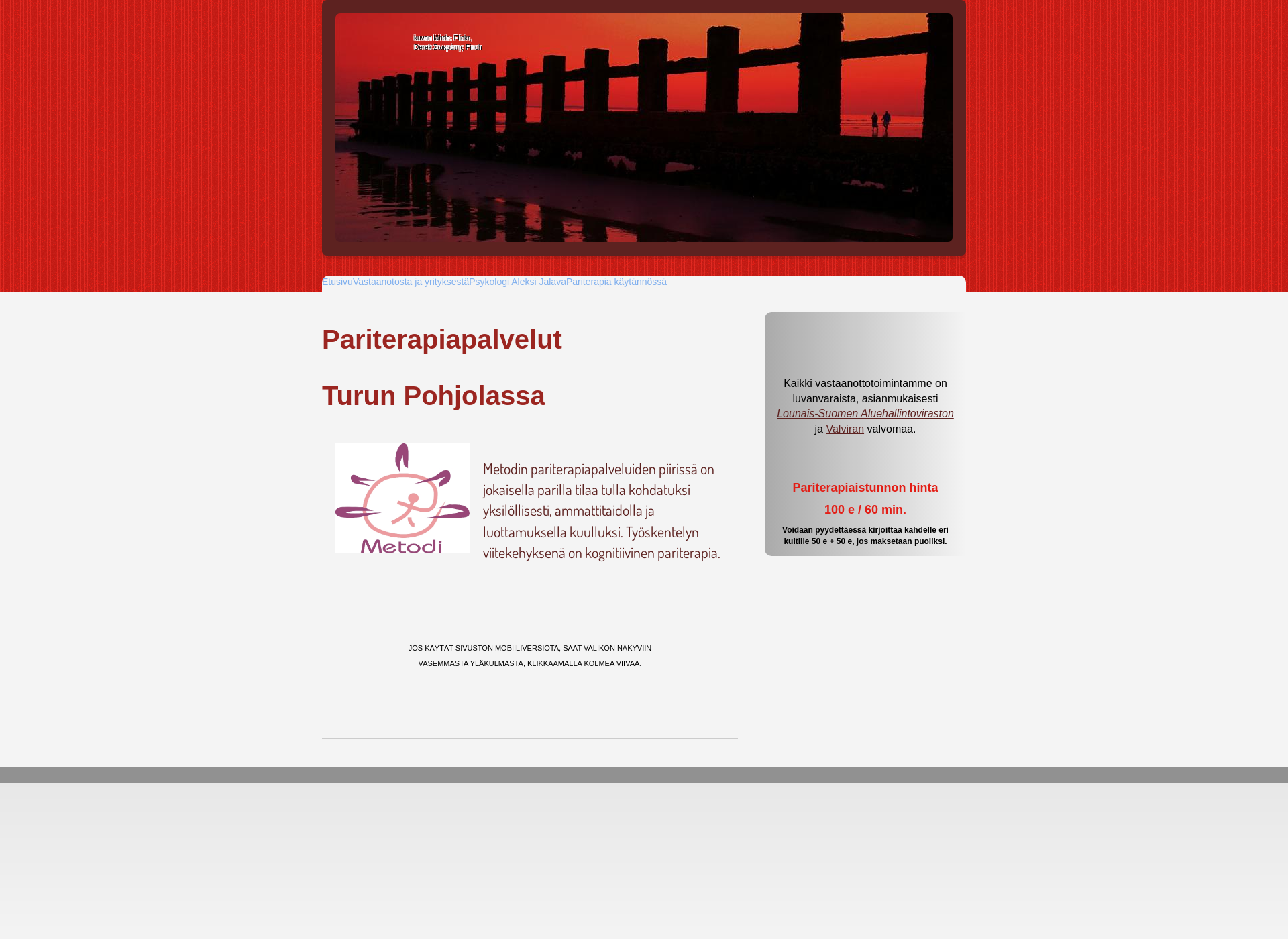 Skärmdump för pariterapiaa.fi