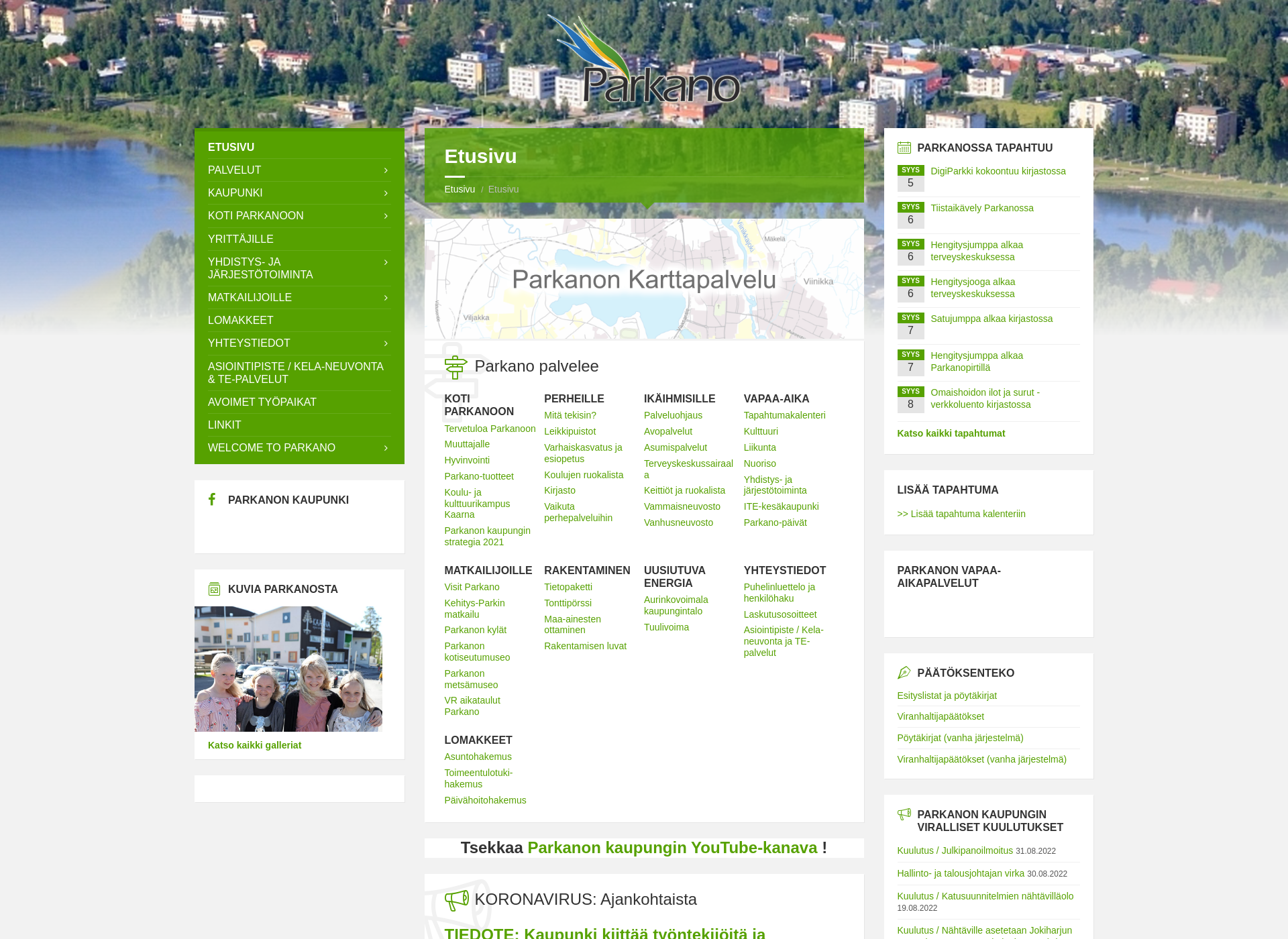 Screenshot for parkano.fi