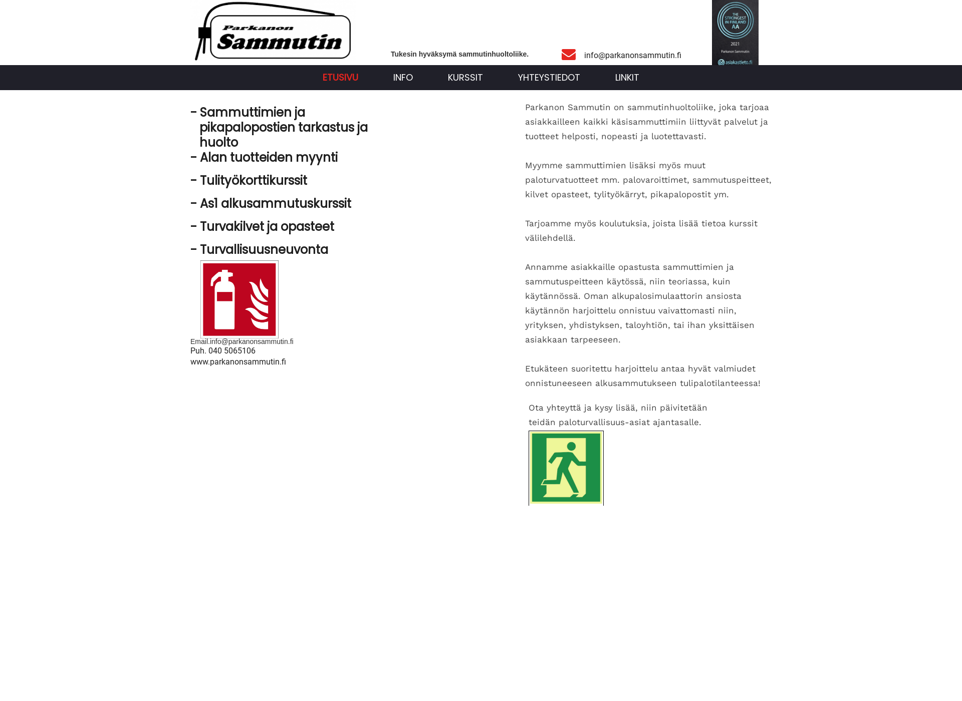 Screenshot for parkanonsammutin.fi