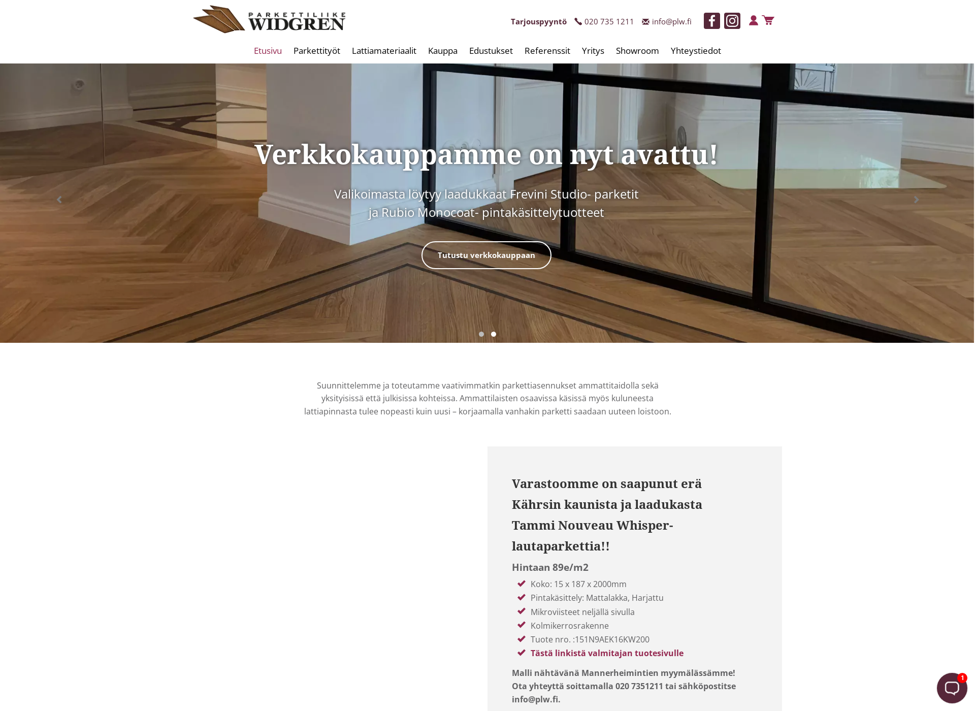 Screenshot for parkettiliikewidgren.fi
