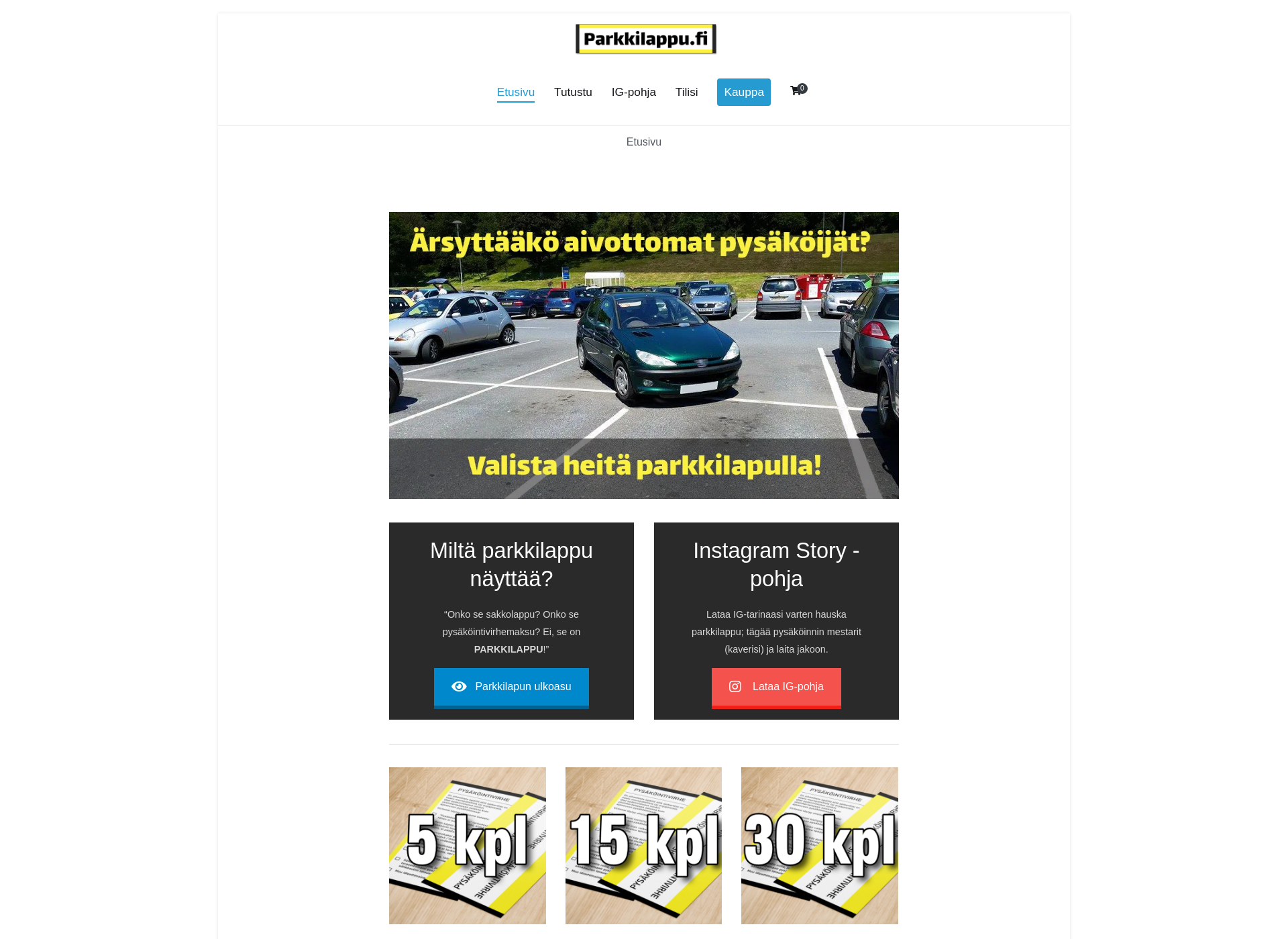Screenshot for parkkilappu.fi