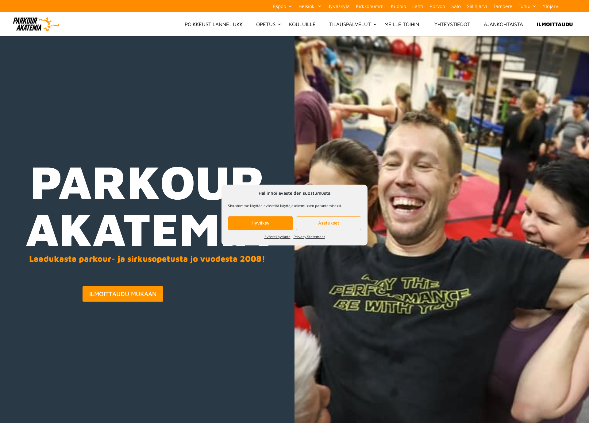 Screenshot for parkourakatemia.fi