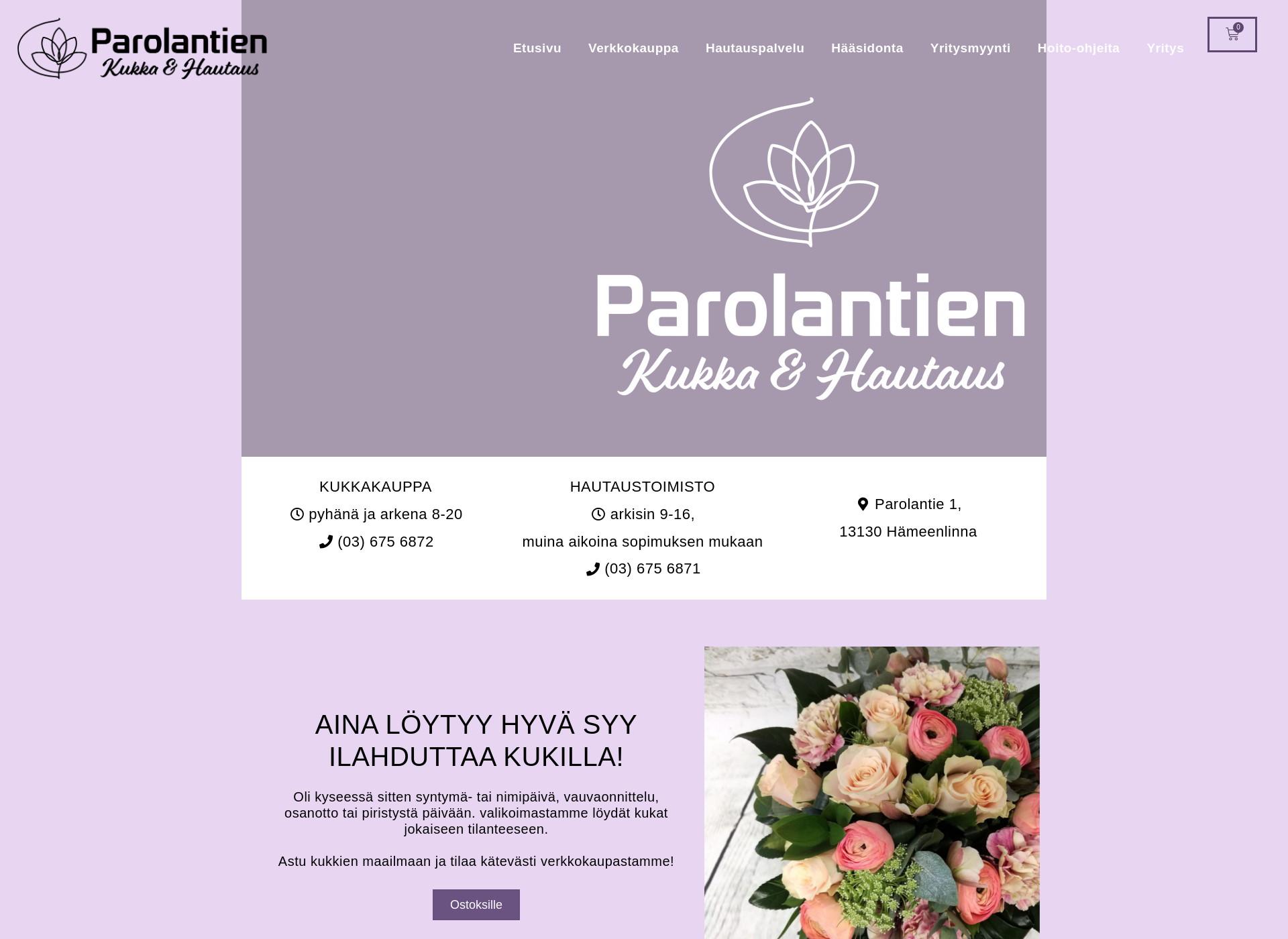 Screenshot for parolantienkukkapalvelu.fi