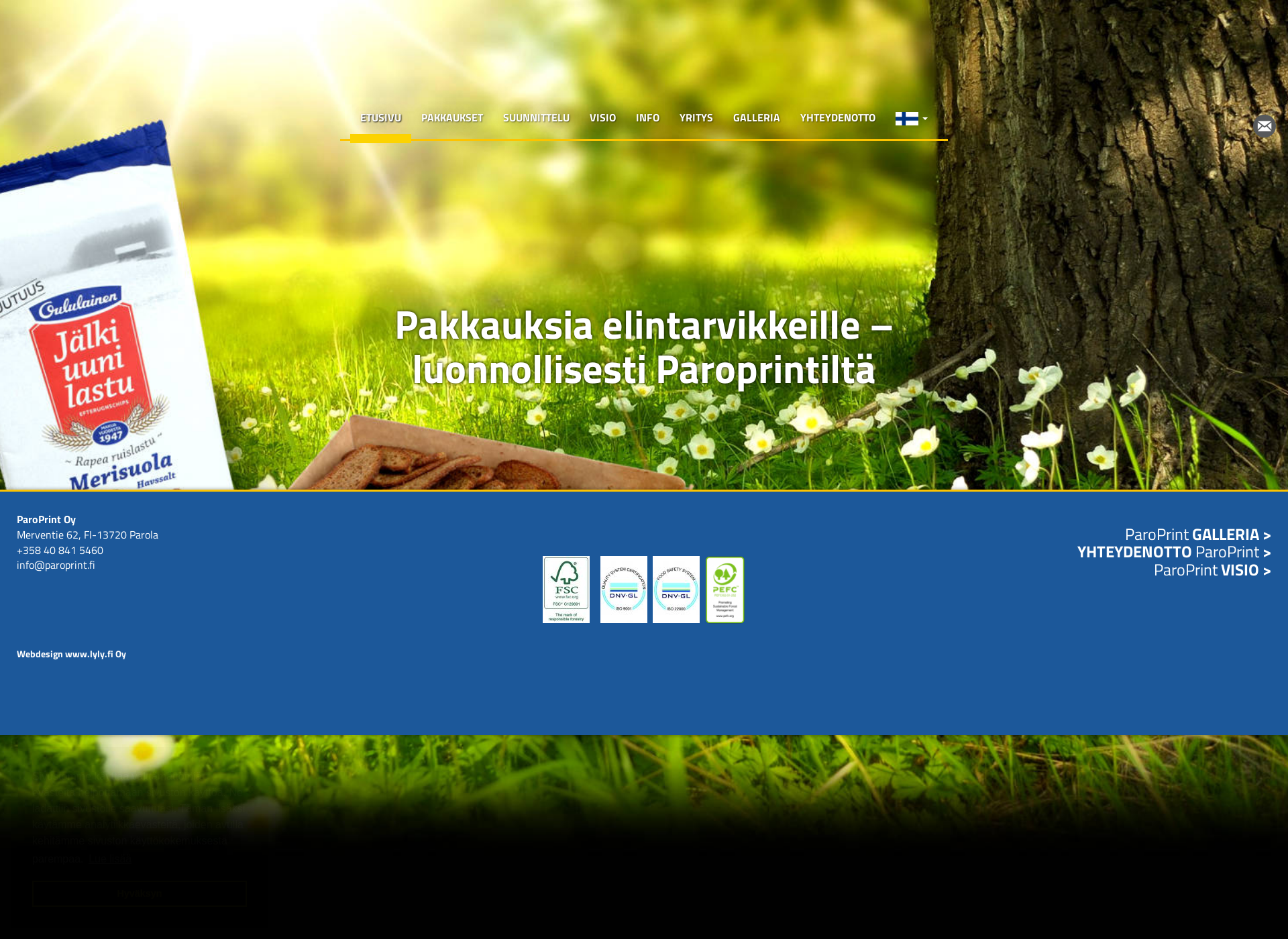 Screenshot for paroprint.fi