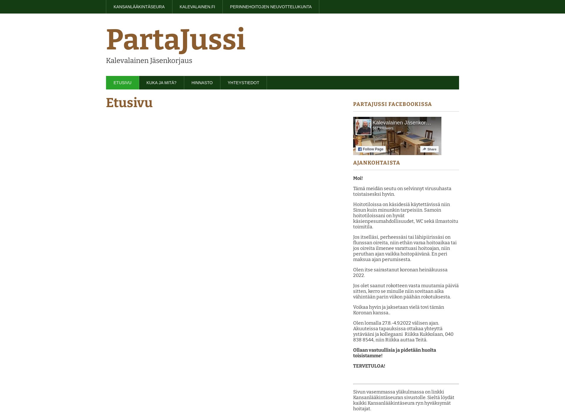 Screenshot for partajussi.fi