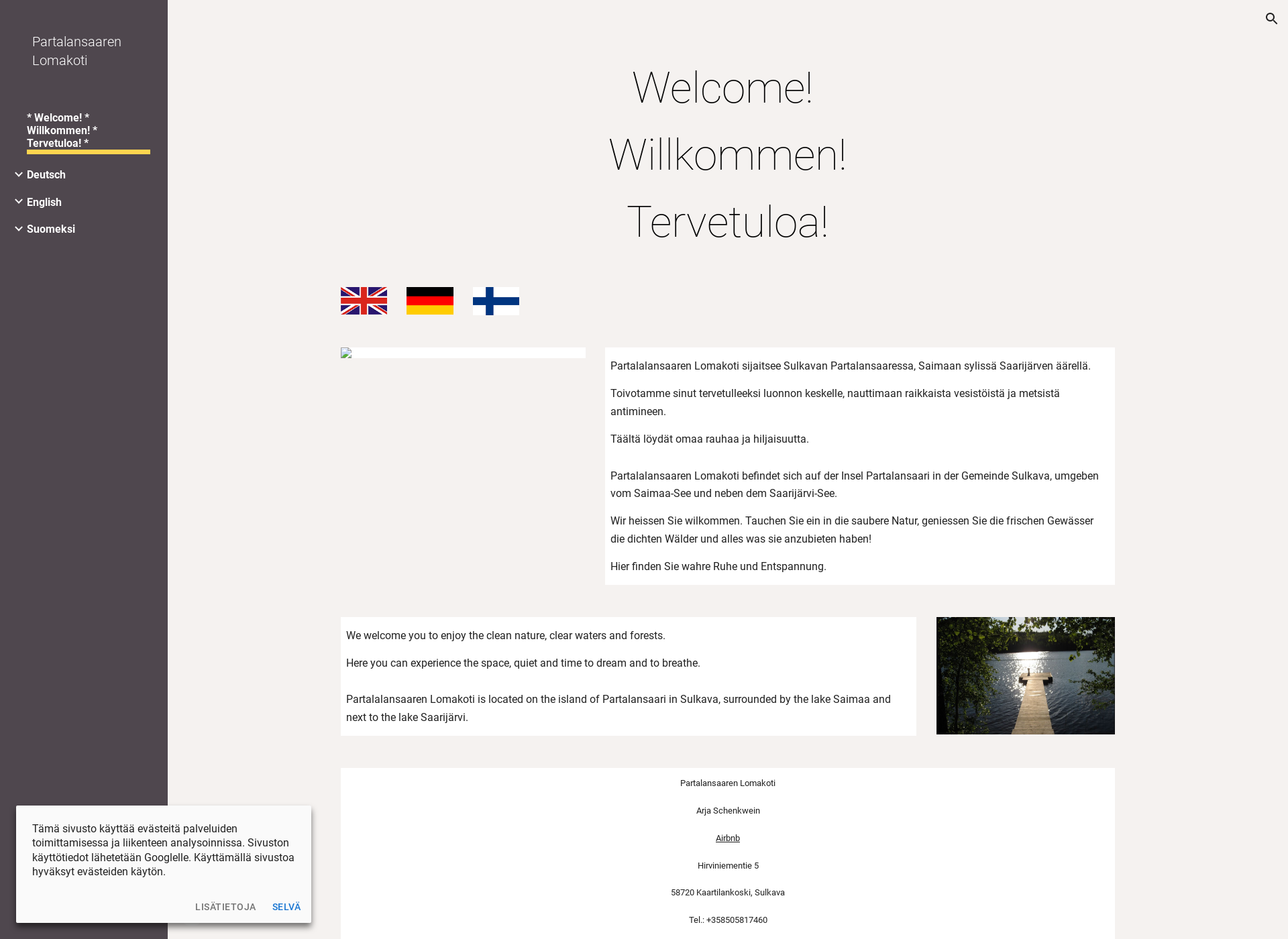 Screenshot for partalansaarenlomakoti.fi