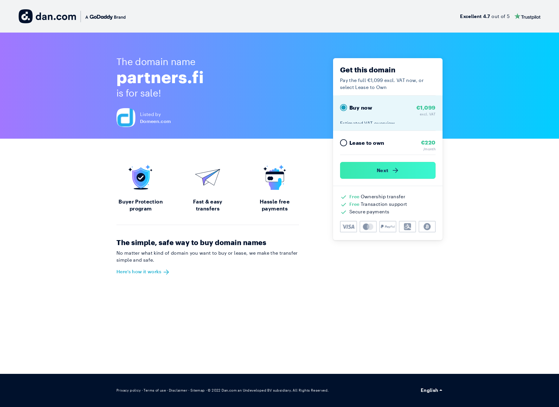 Screenshot for partners.fi