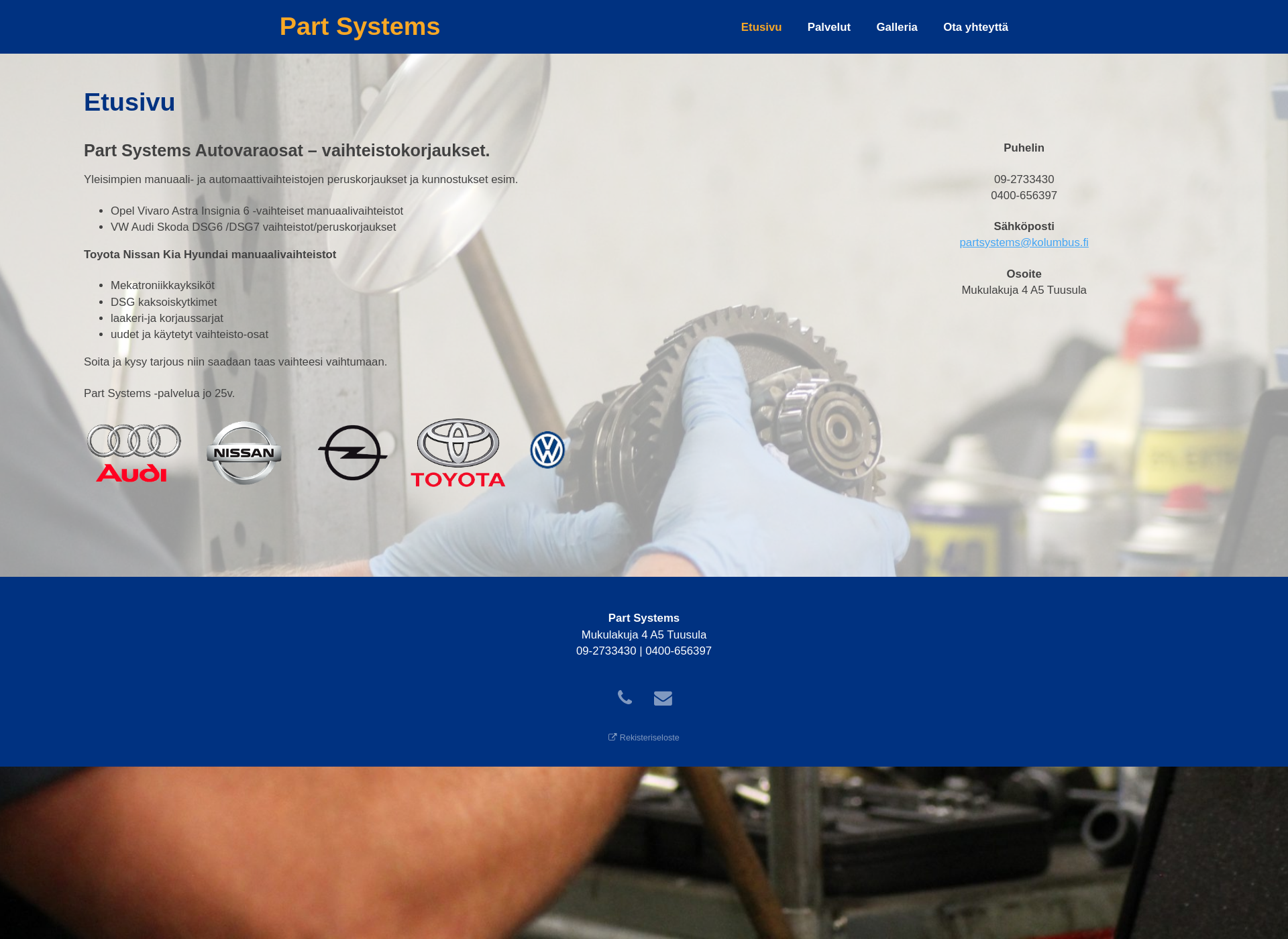 Screenshot for partsystems.fi