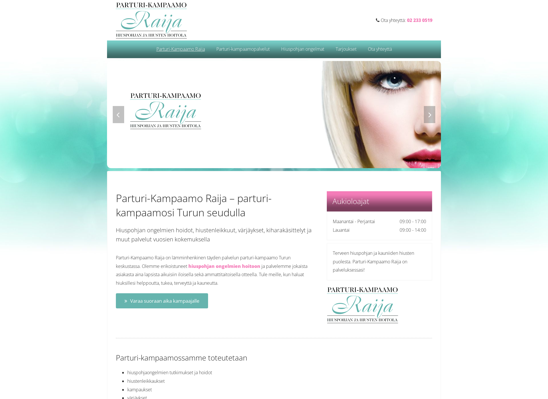 Screenshot for parturikampaamoraija.fi