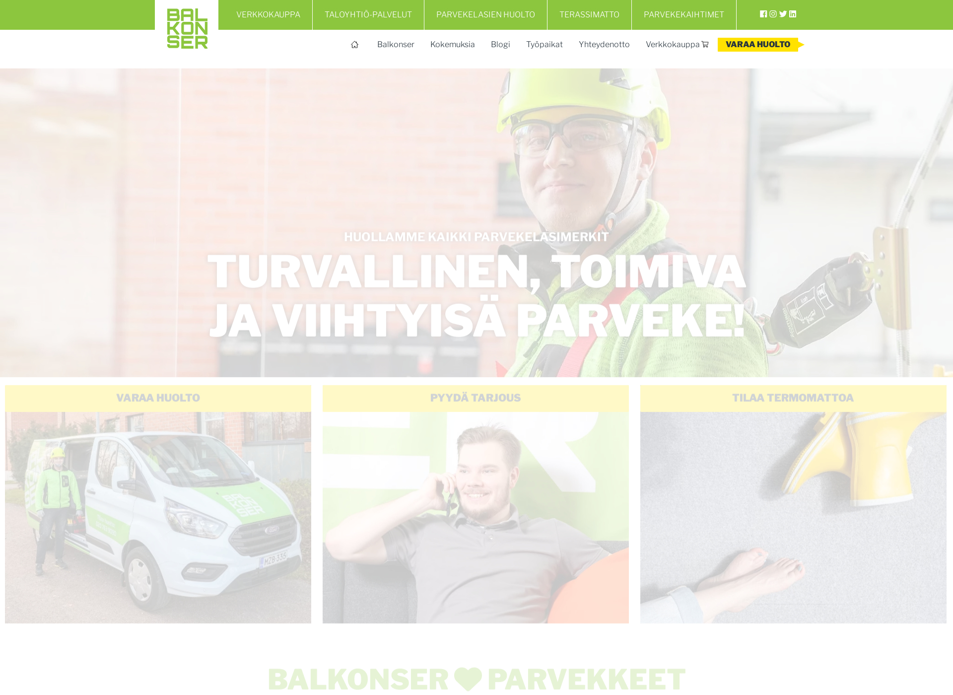 Screenshot for parvekelasienhuolto.fi