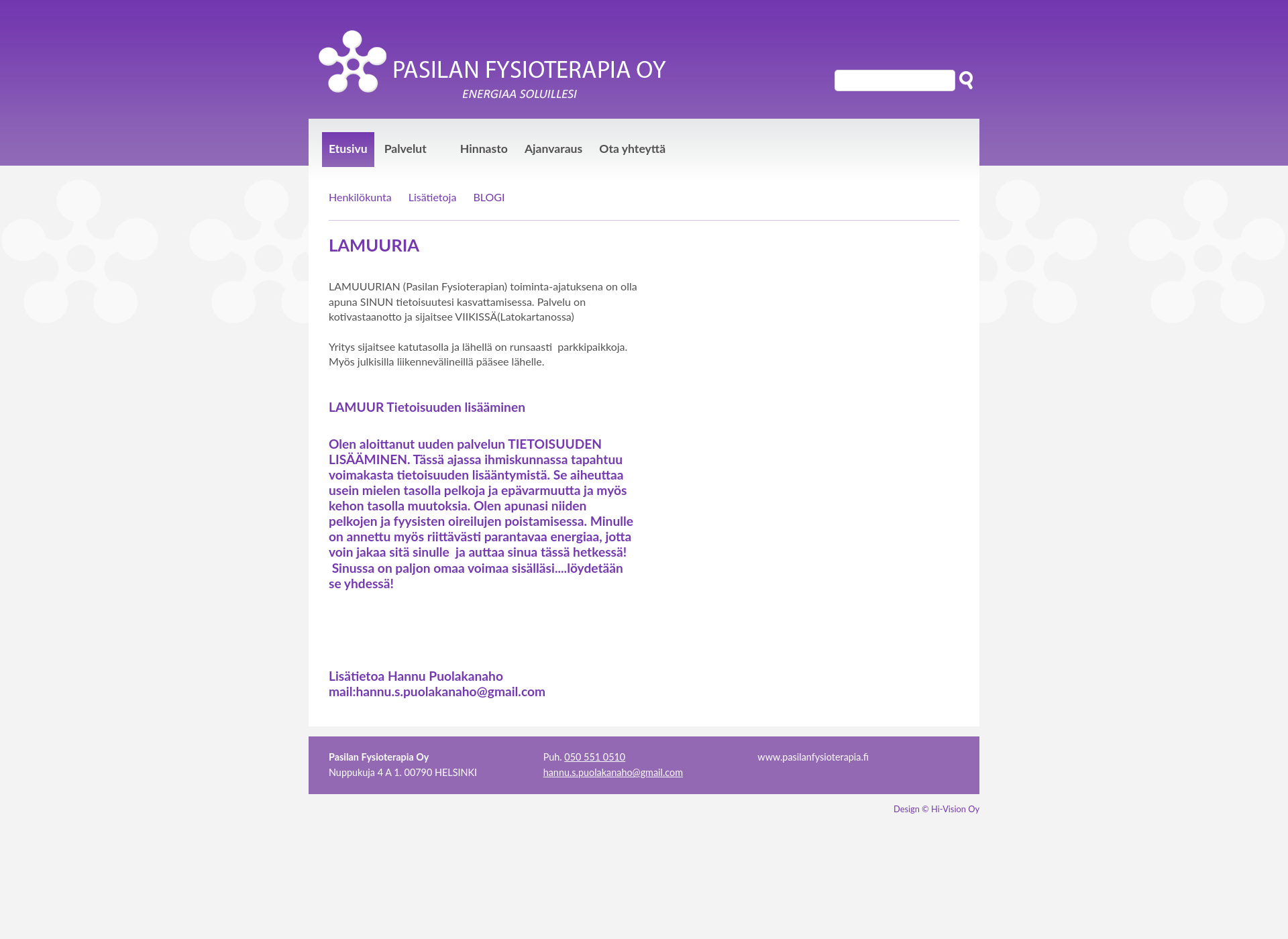 Screenshot for pasilanfysioterapia.fi