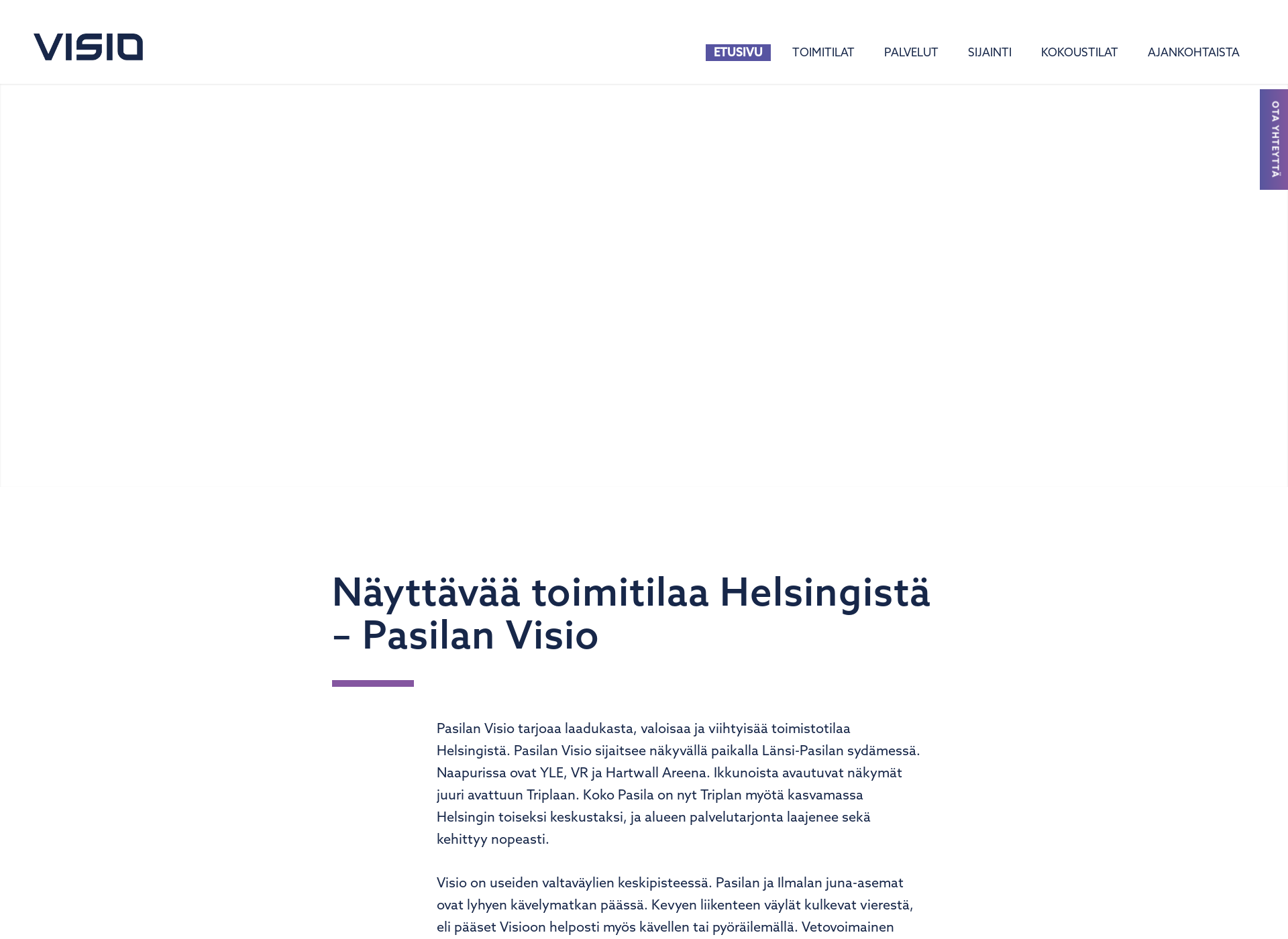 Skärmdump för pasilanvisio.fi
