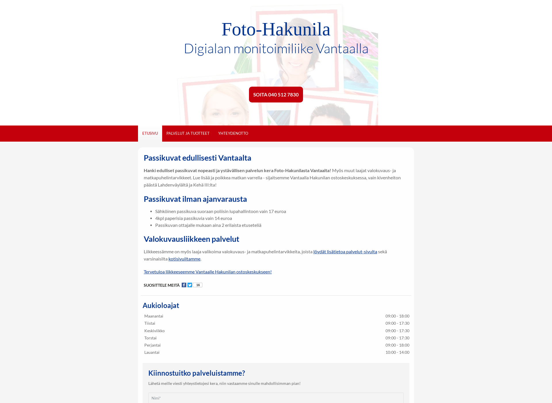 Screenshot for passikuvavantaa.fi