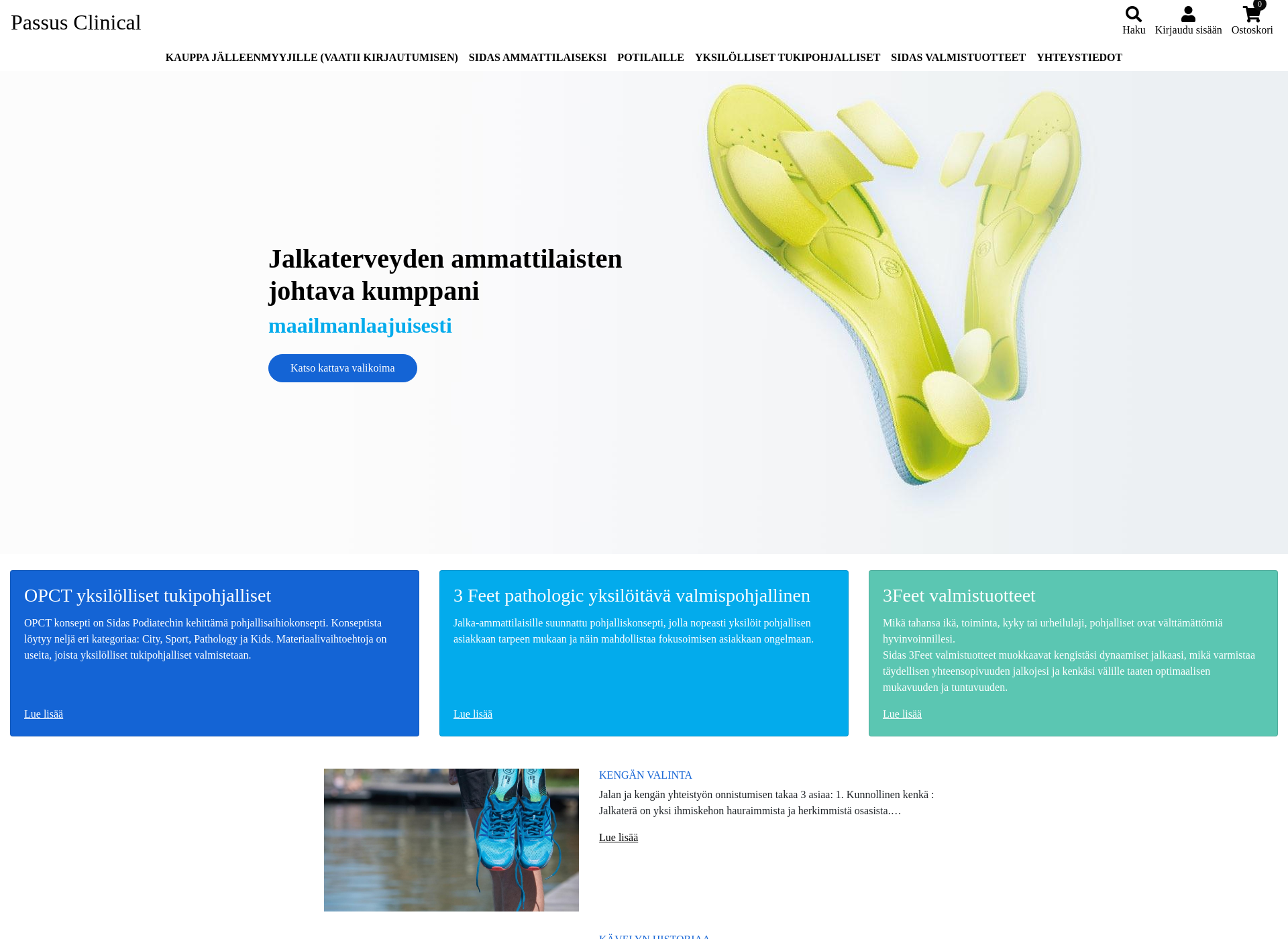 Skärmdump för passusclinical.fi