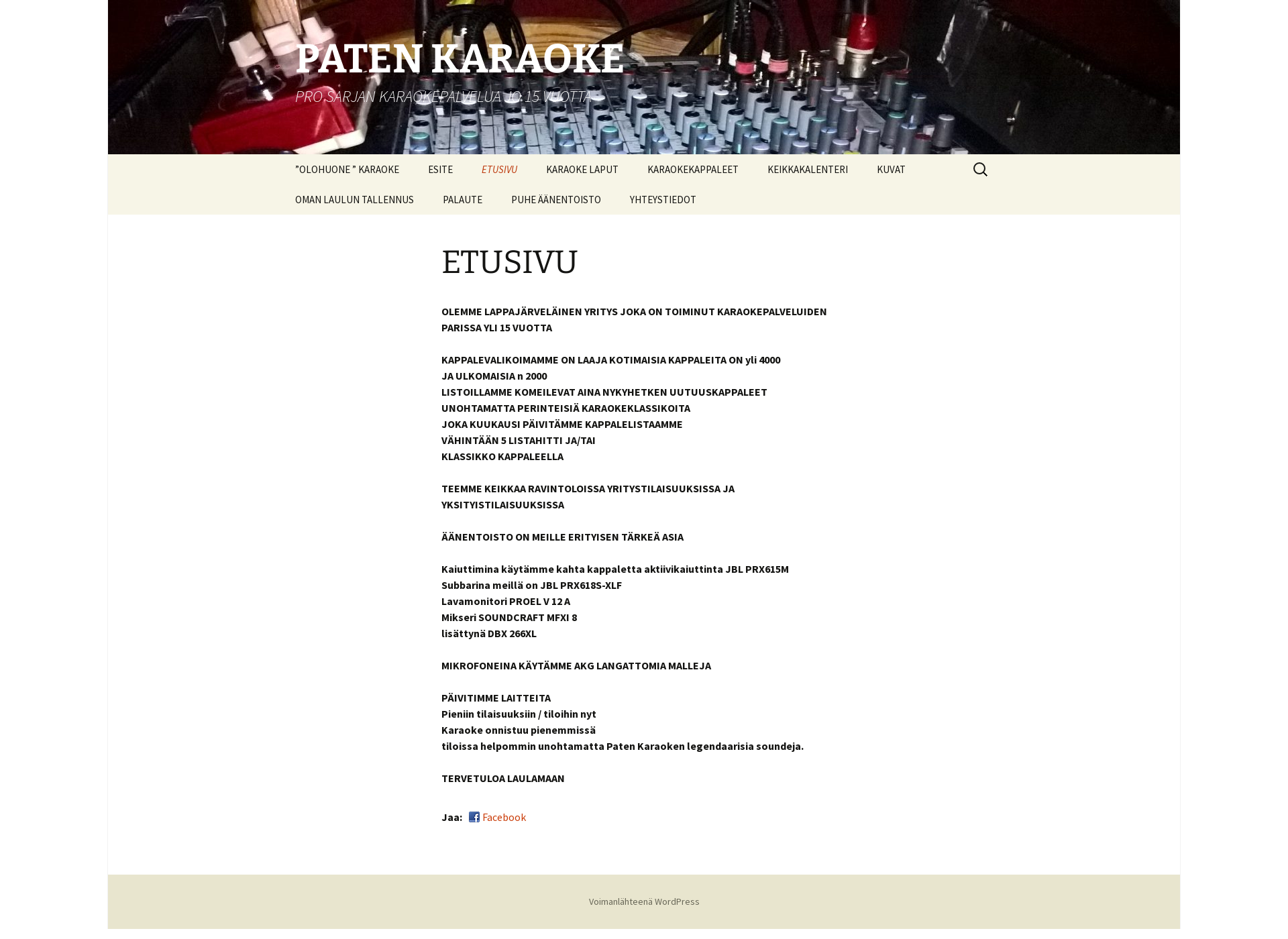 Screenshot for patenkaraoke.fi