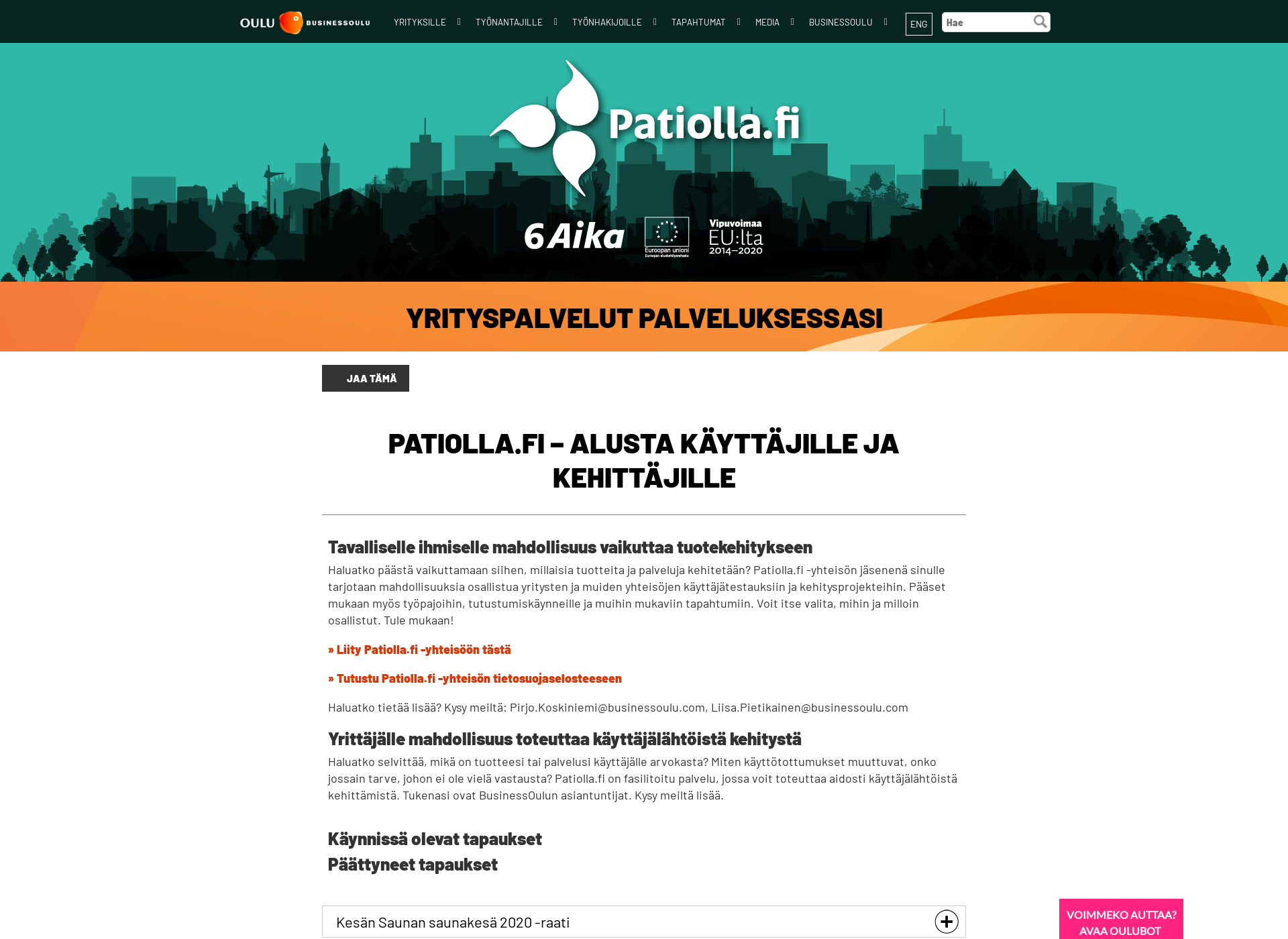 Näyttökuva patiolla.fi