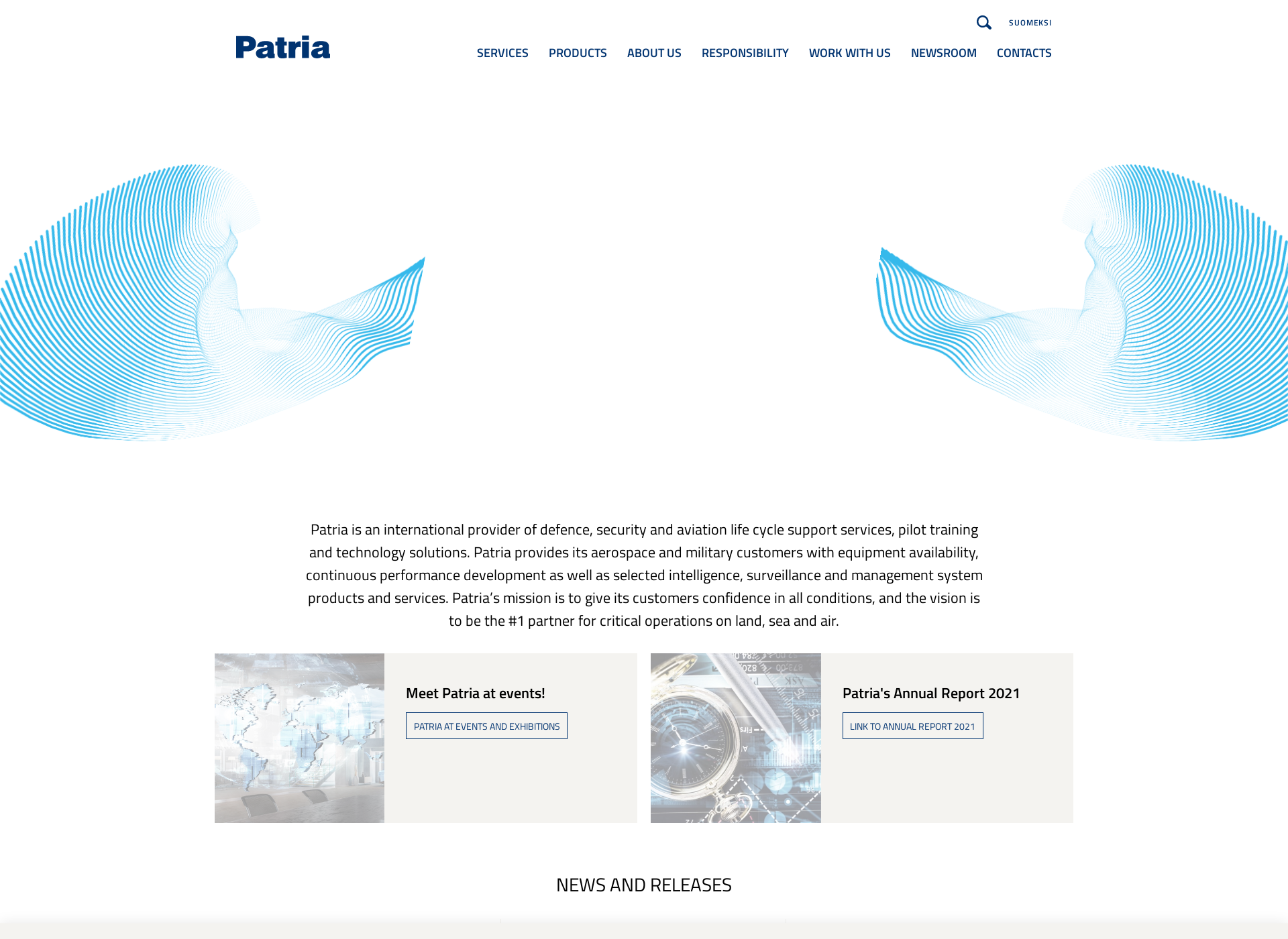 Skärmdump för patriagroup.fi