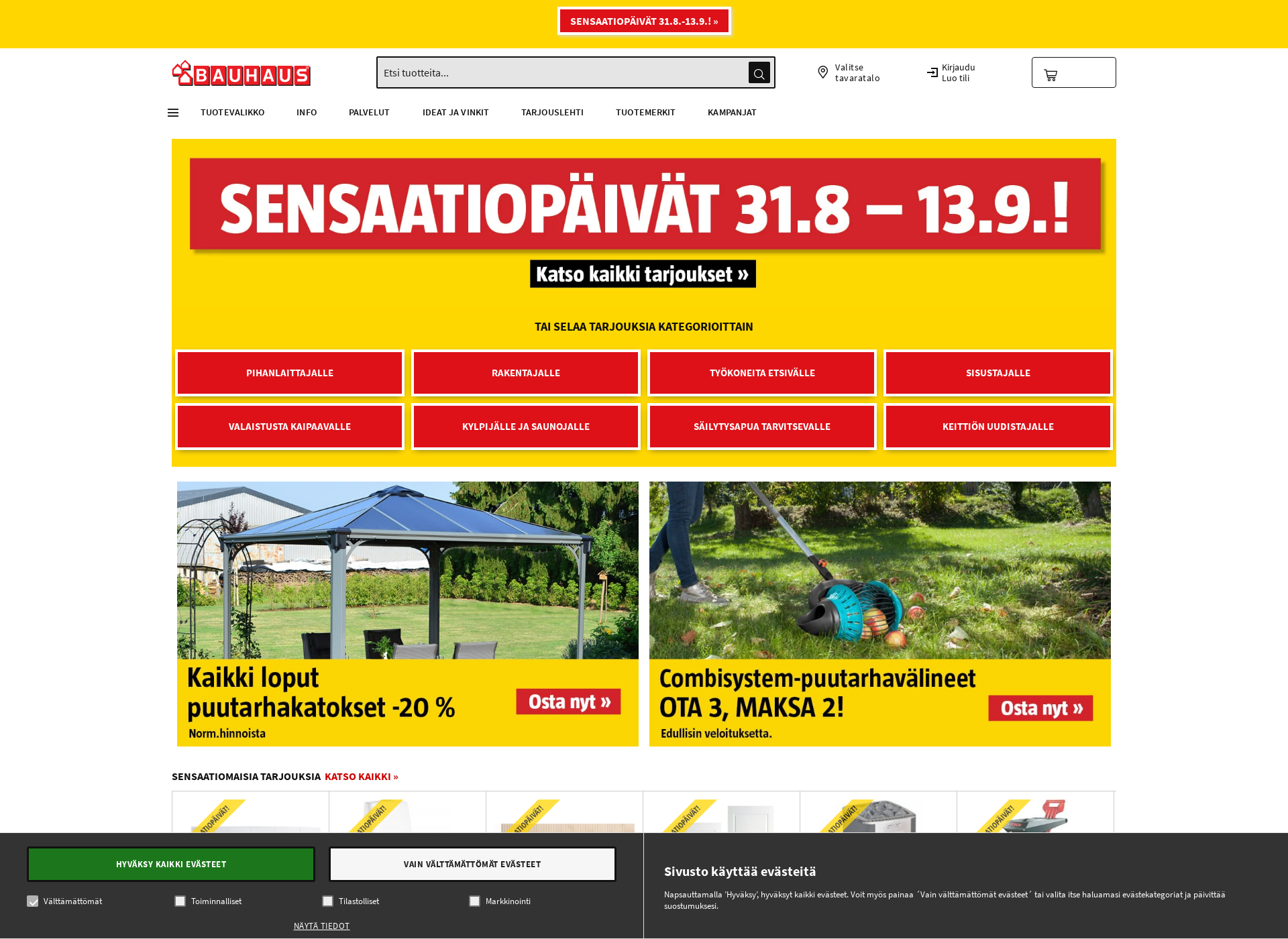 Skärmdump för pauhaus.fi