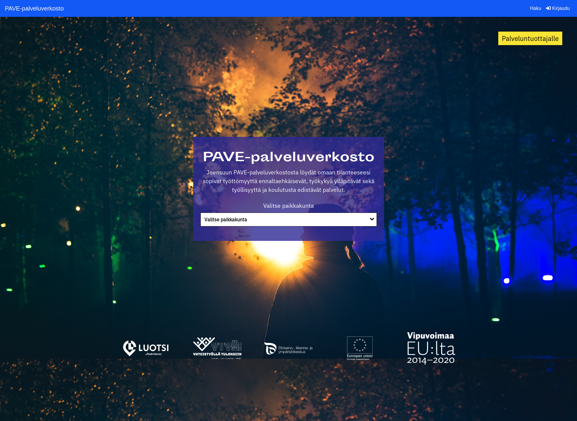 Skärmdump för pavejoensuu.fi