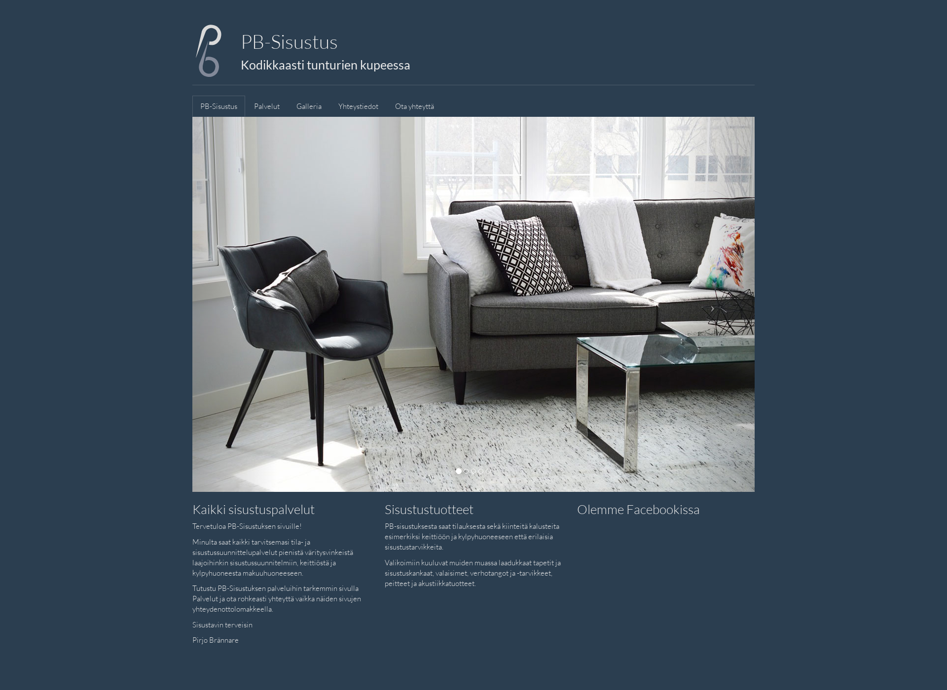 Screenshot for pb-sisustus.fi