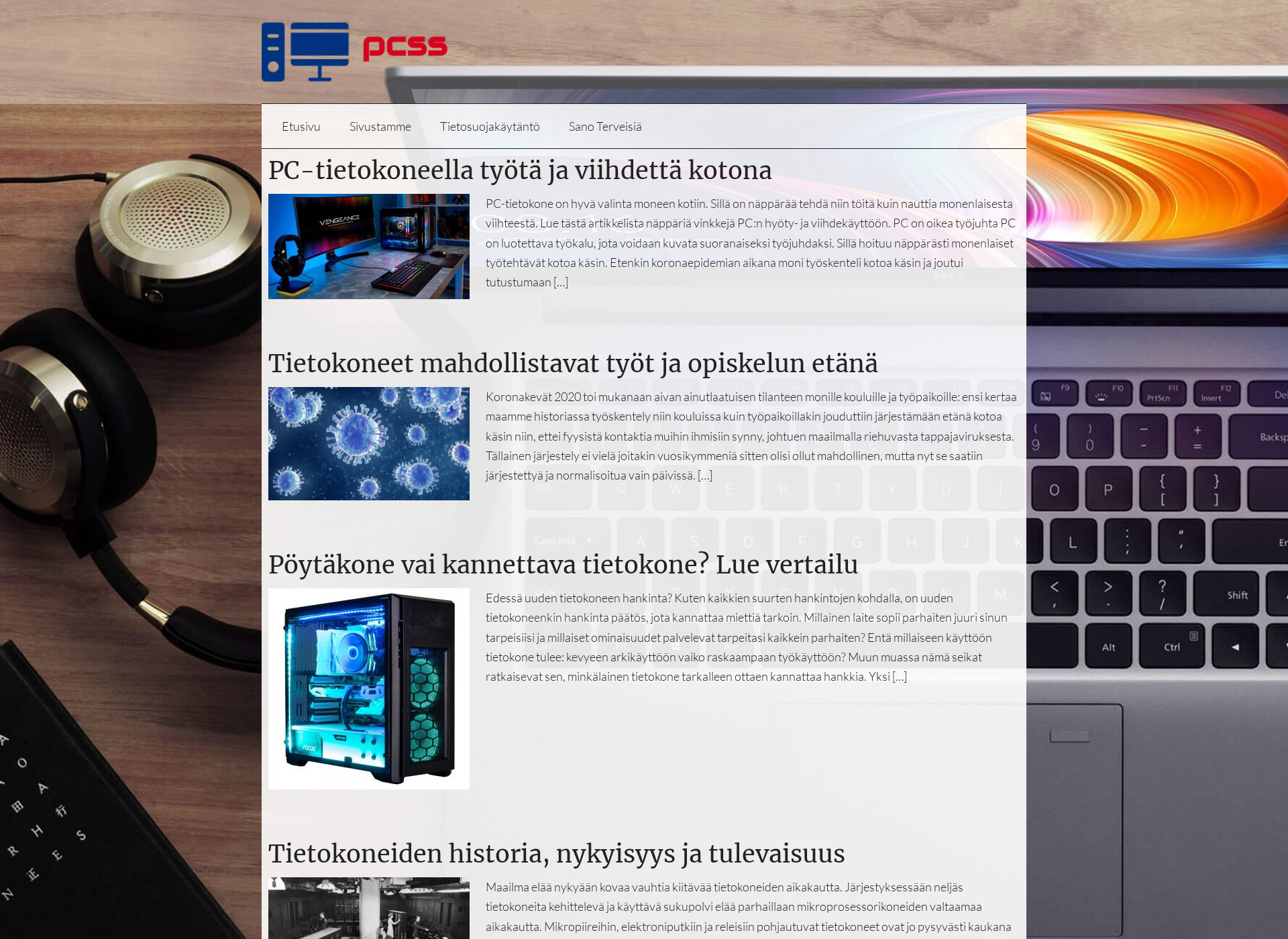 Skärmdump för pcss.fi