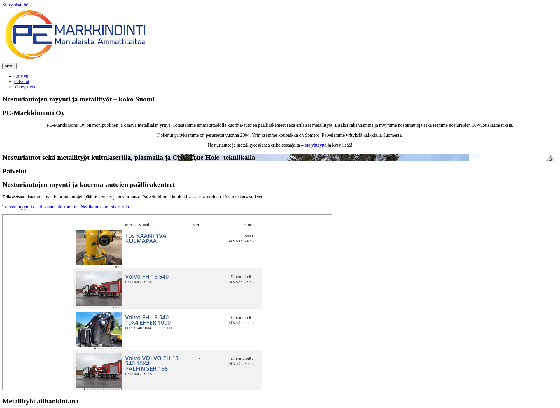 Screenshot for pe-markkinointi.fi