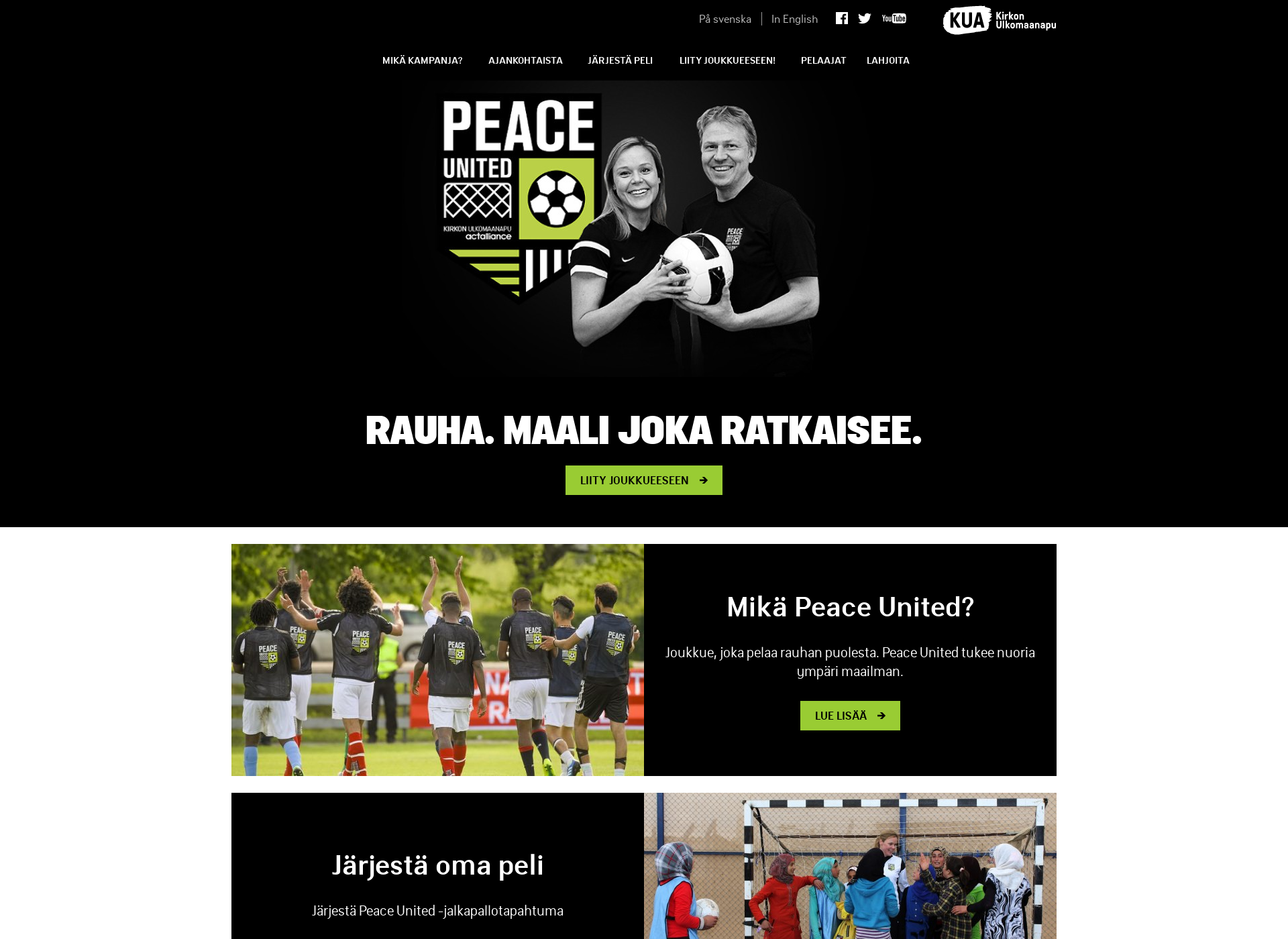 Screenshot for peaceunited.fi