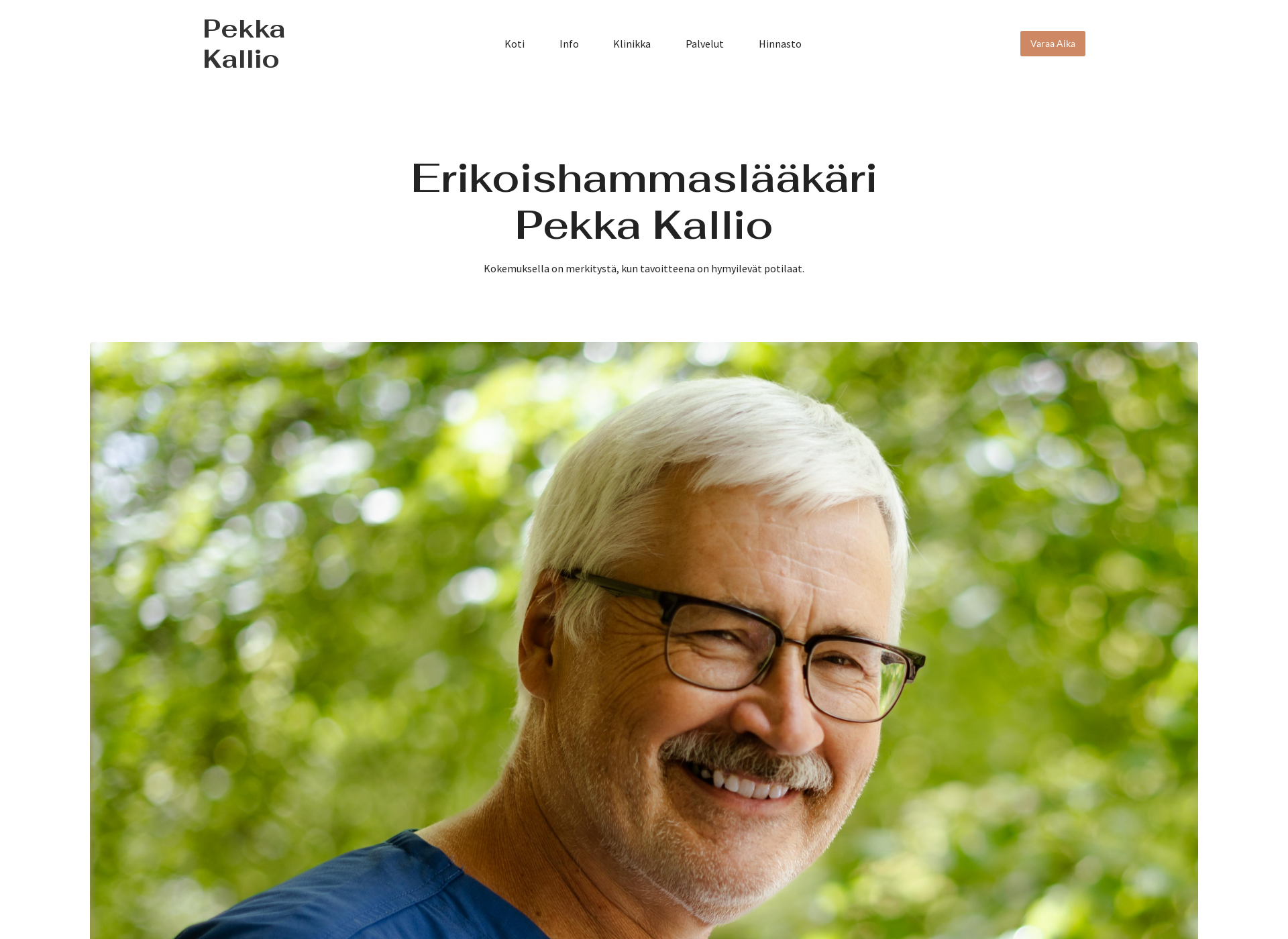Skärmdump för pekkakallio.fi