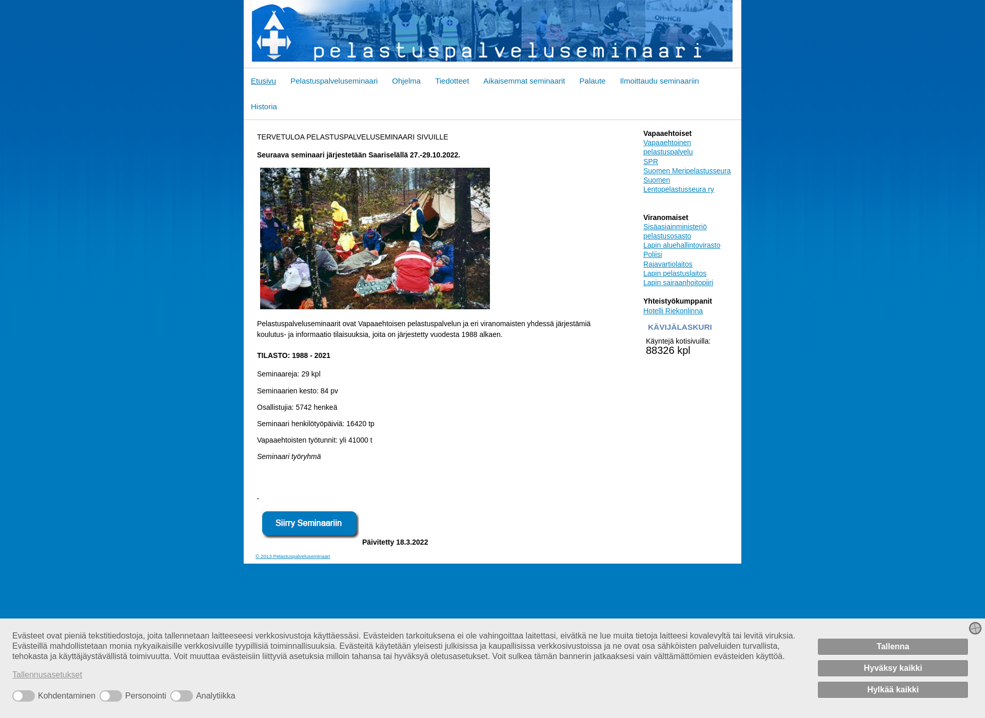 Screenshot for pelastuspalveluseminaari.fi
