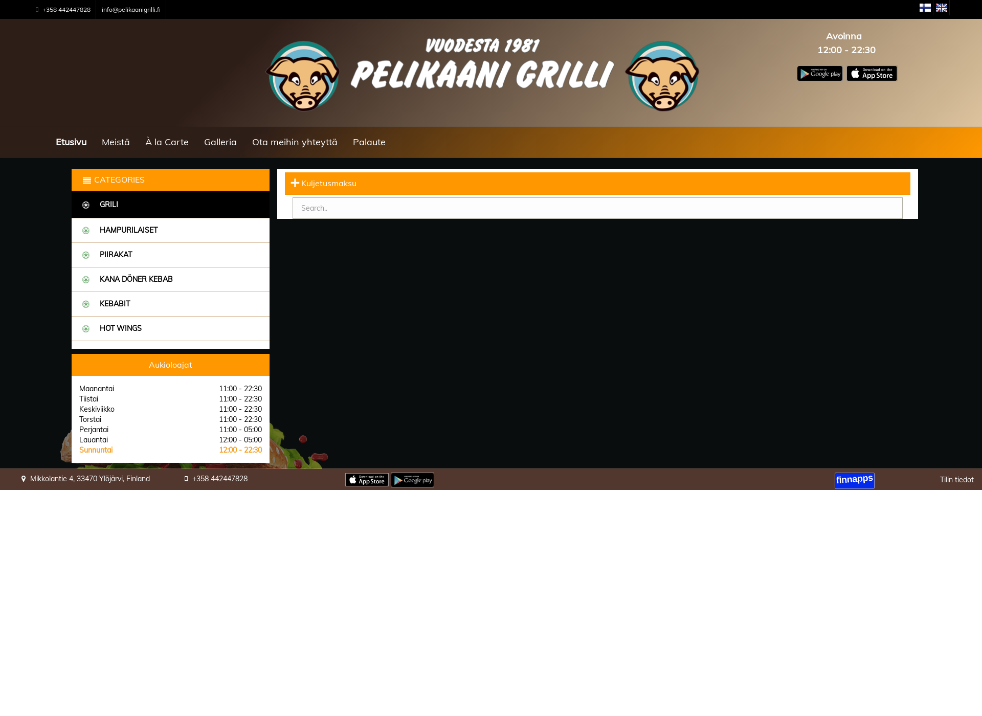 Screenshot for pelikaanigrilli.fi