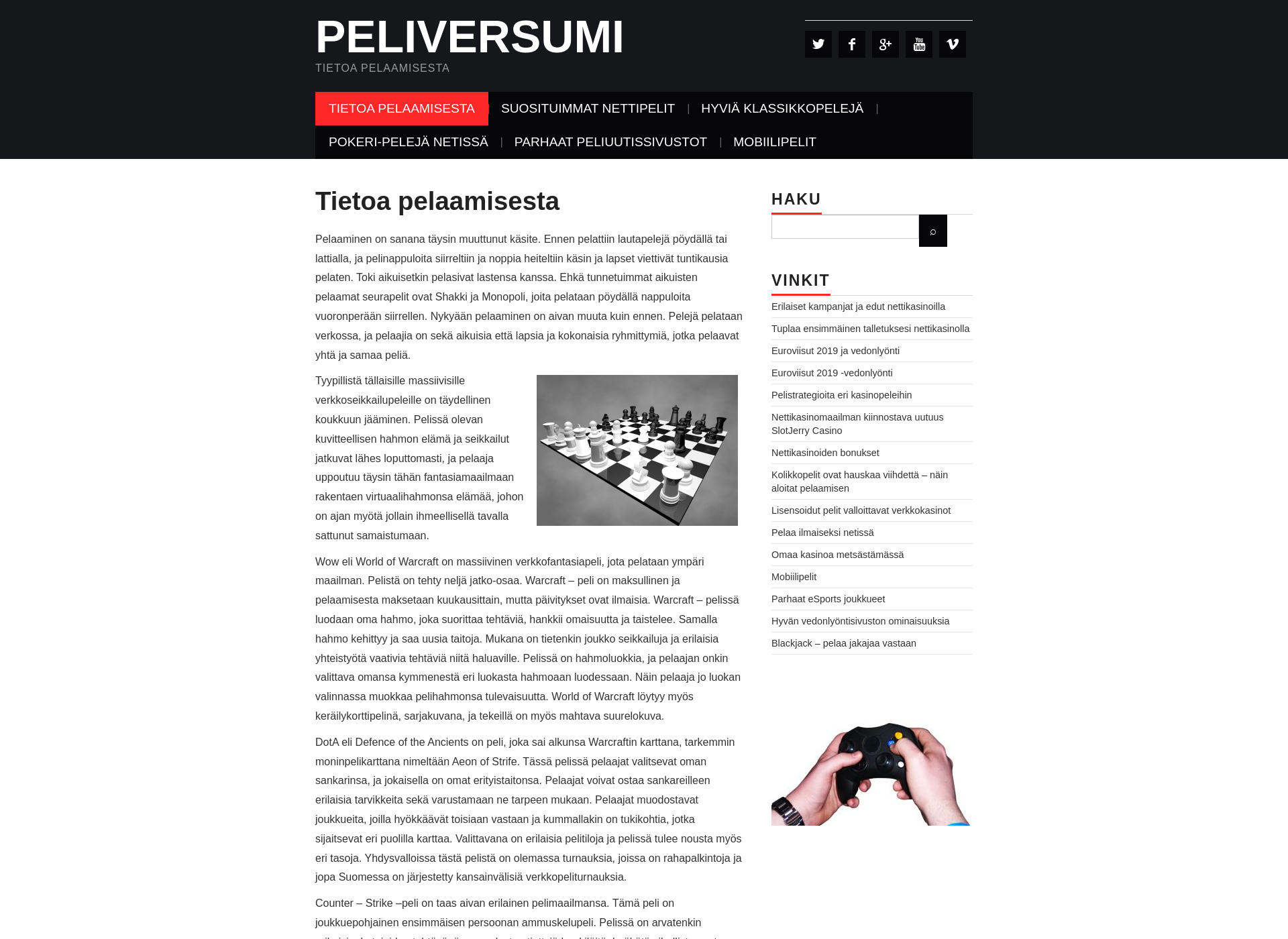 Screenshot for peliversumi.fi