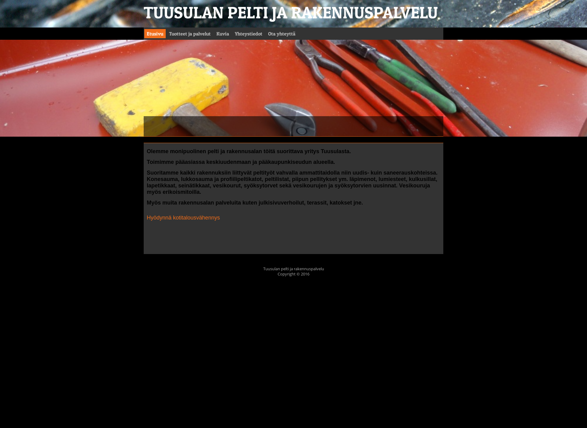 Screenshot for peltijarakennuspalvelu.fi