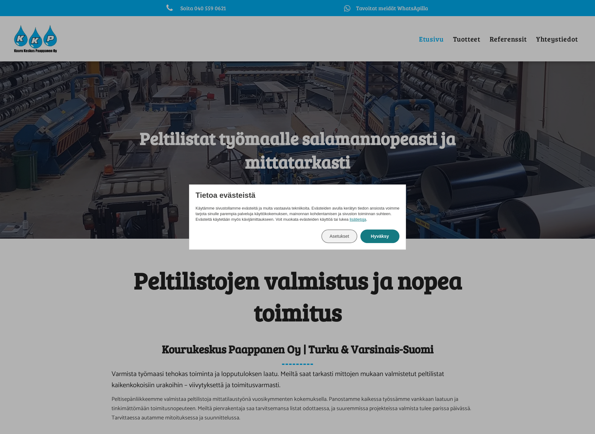 Näyttökuva peltilistat.fi
