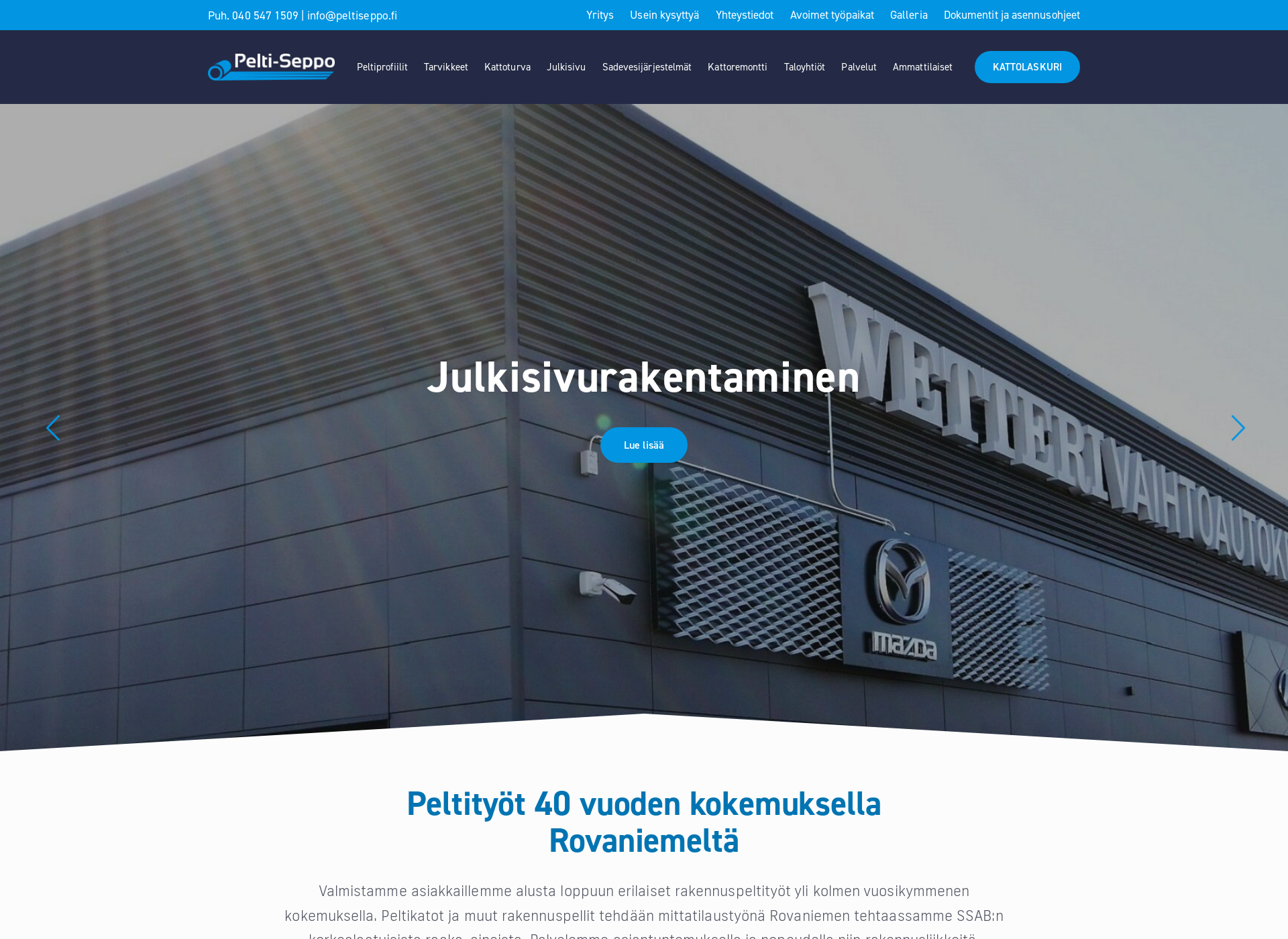 Skärmdump för peltiseppo.fi