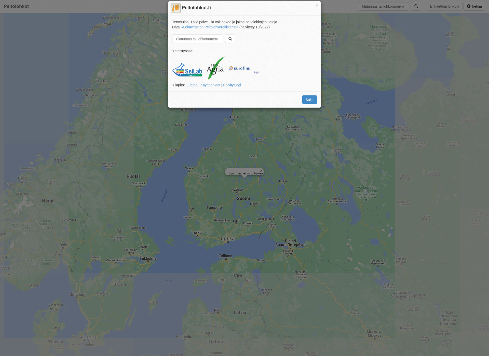 Screenshot for peltolohkot.fi