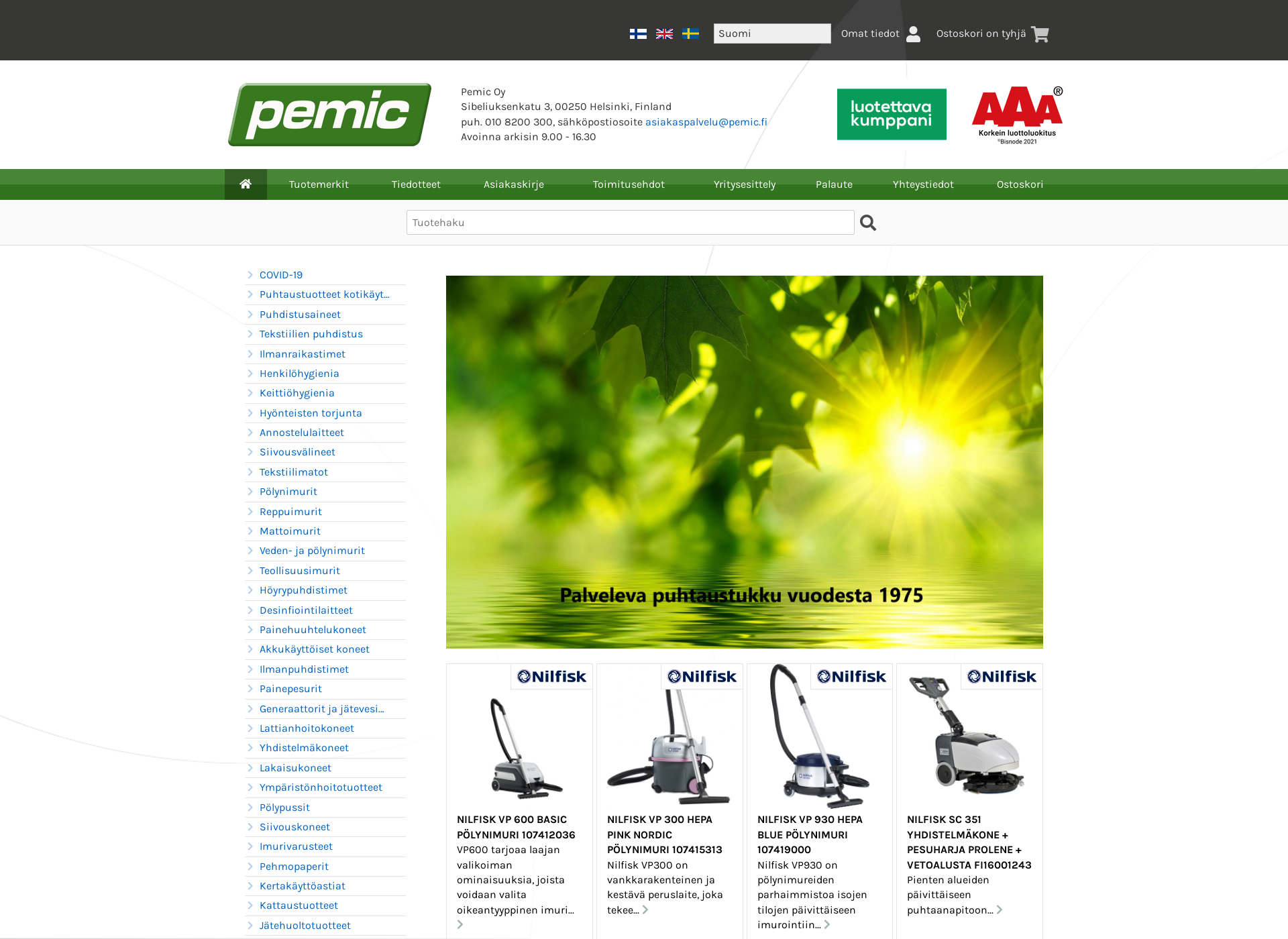 Skärmdump för pemic.fi