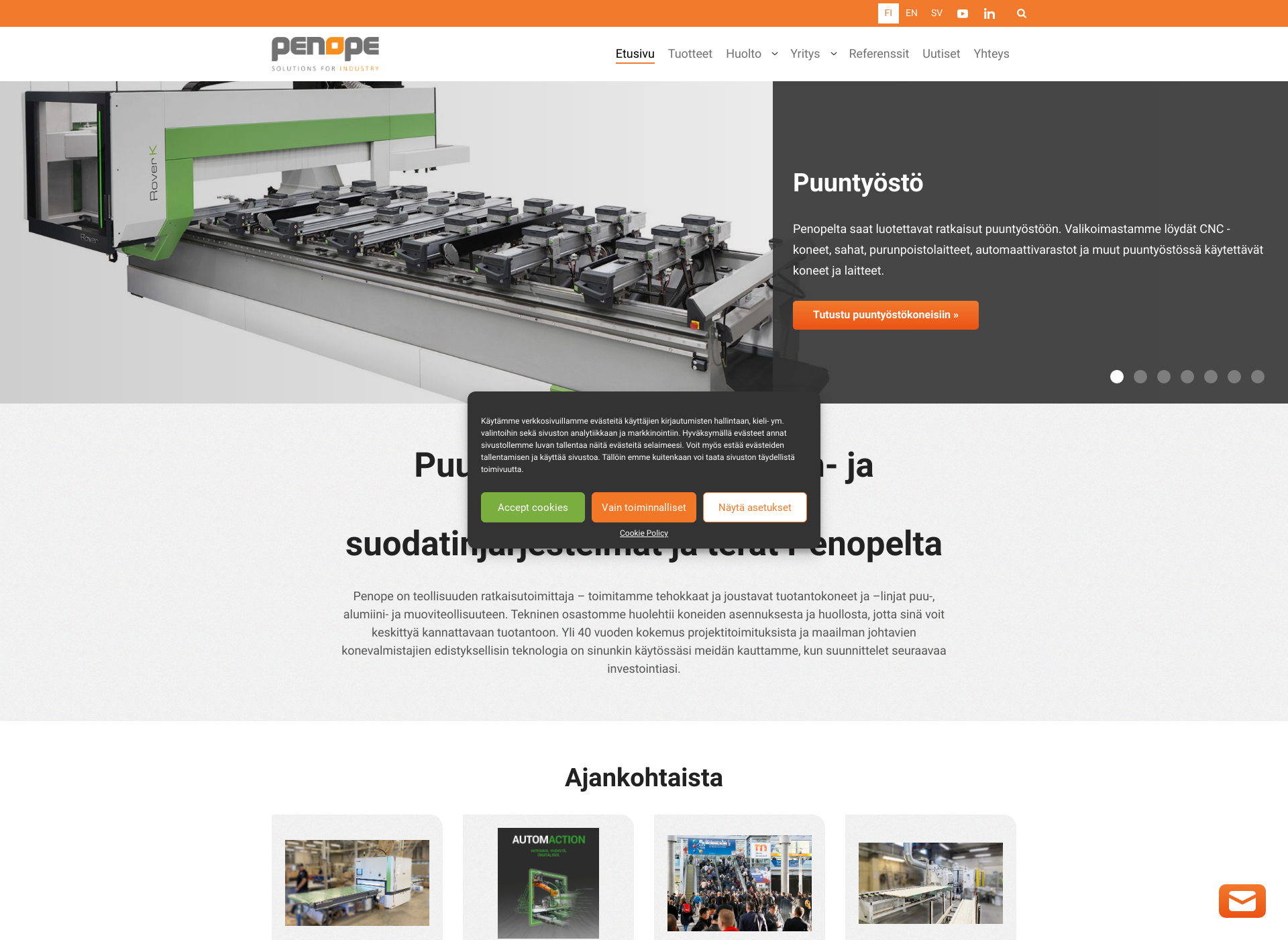 Skärmdump för penope.fi