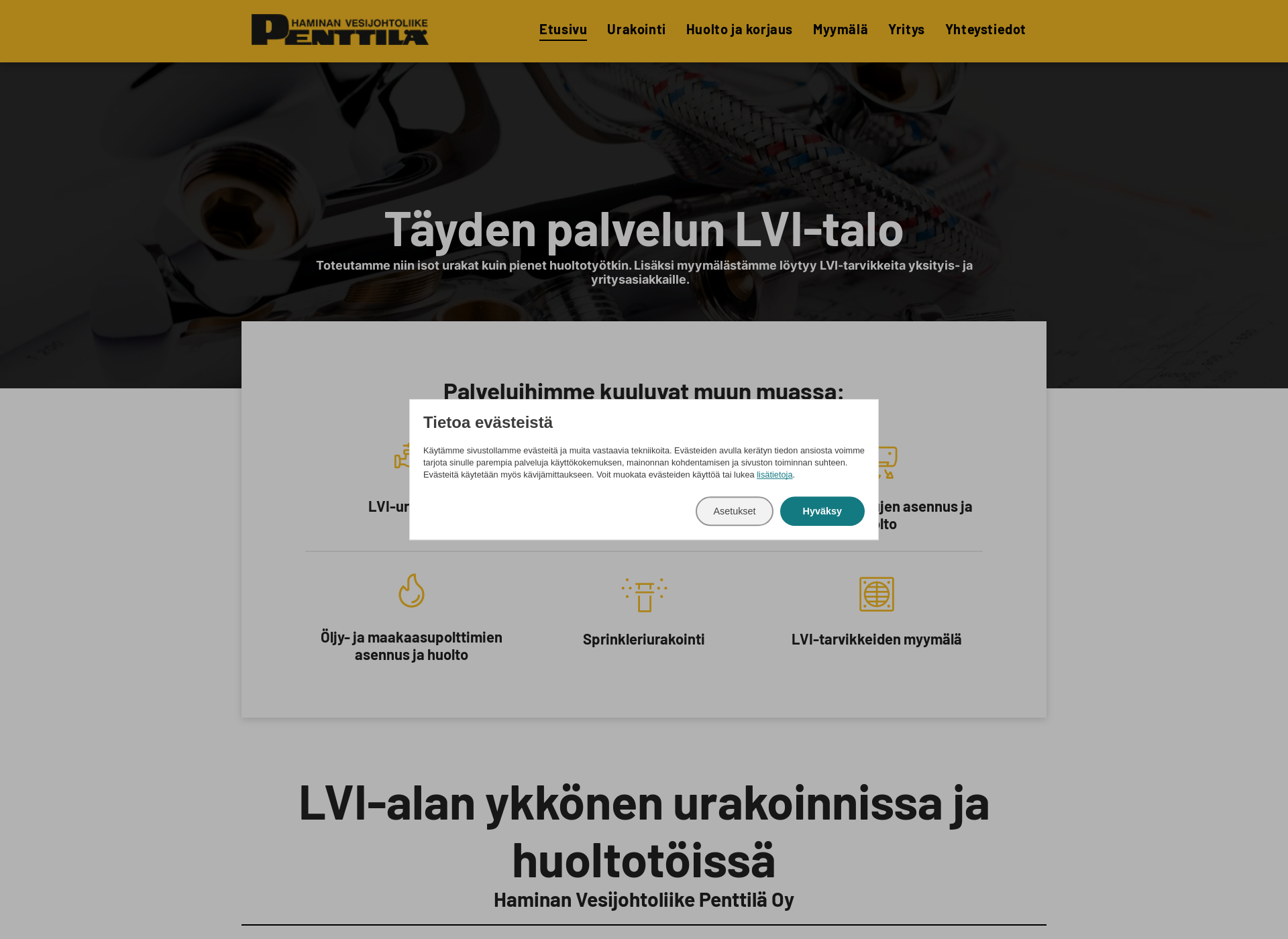 Skärmdump för penttilä.fi