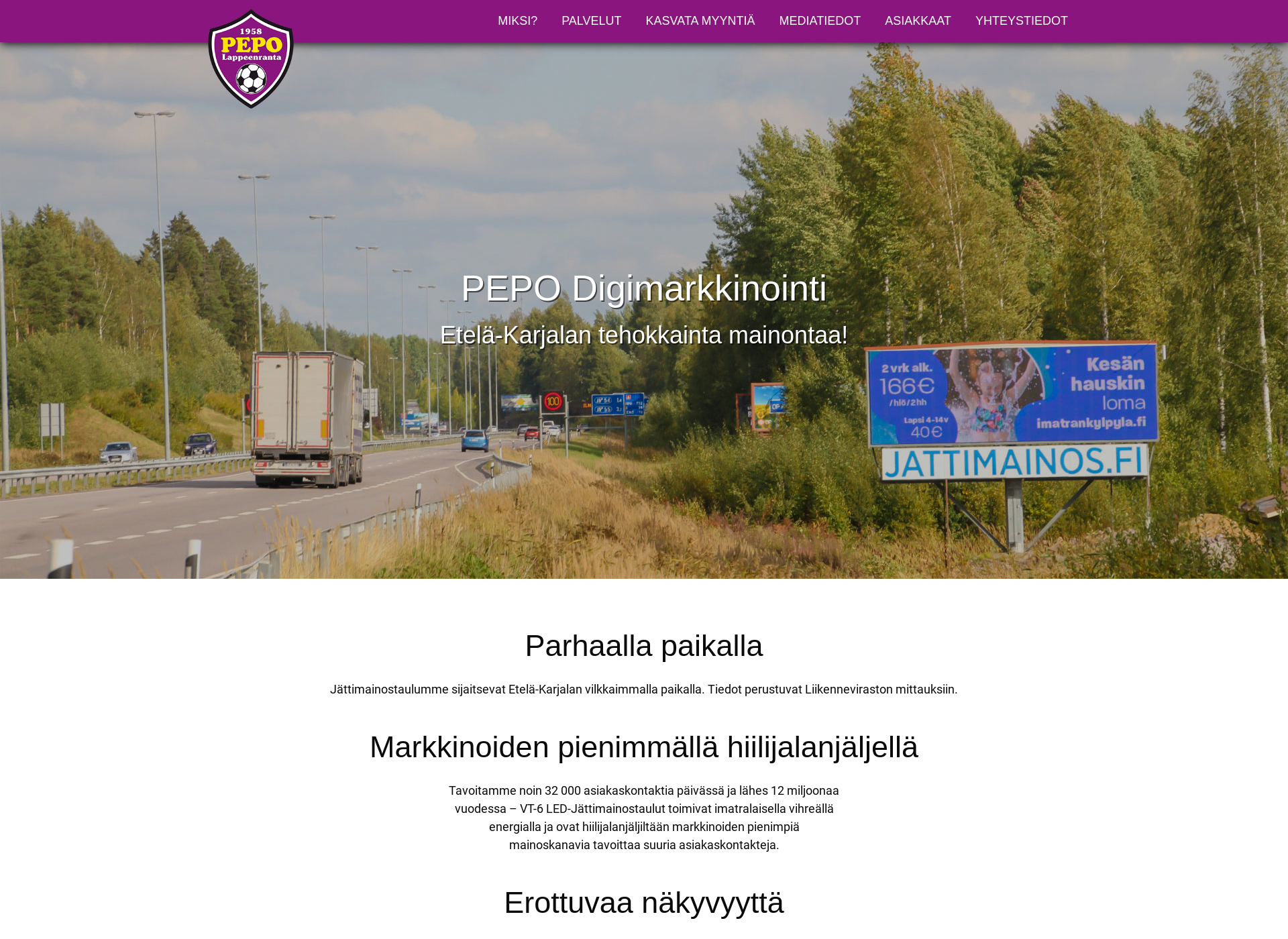 Skärmdump för pepodigimarkkinointi.fi