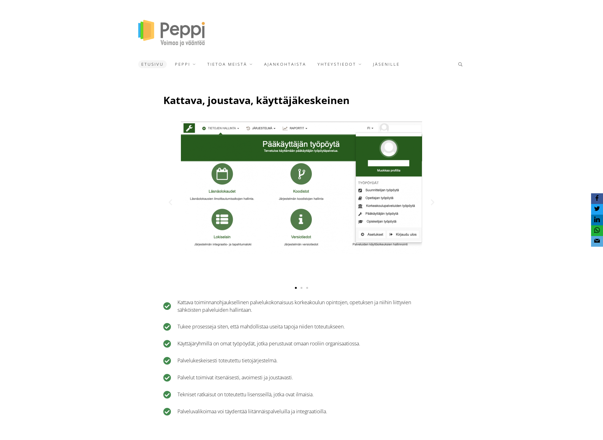 Skärmdump för peppi-konsortio.fi