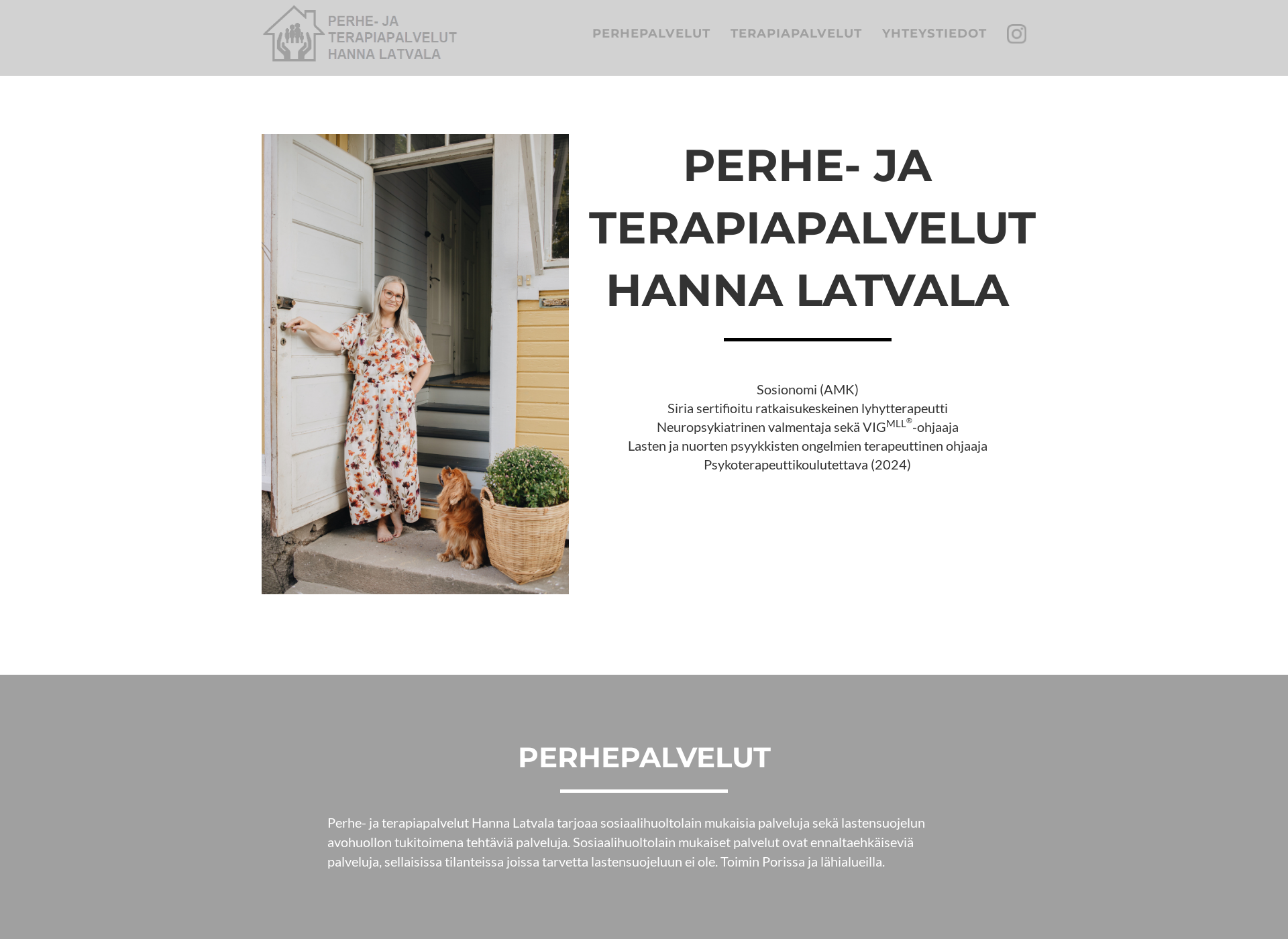 Screenshot for perhejaterapiapalveluthannalatvala.fi