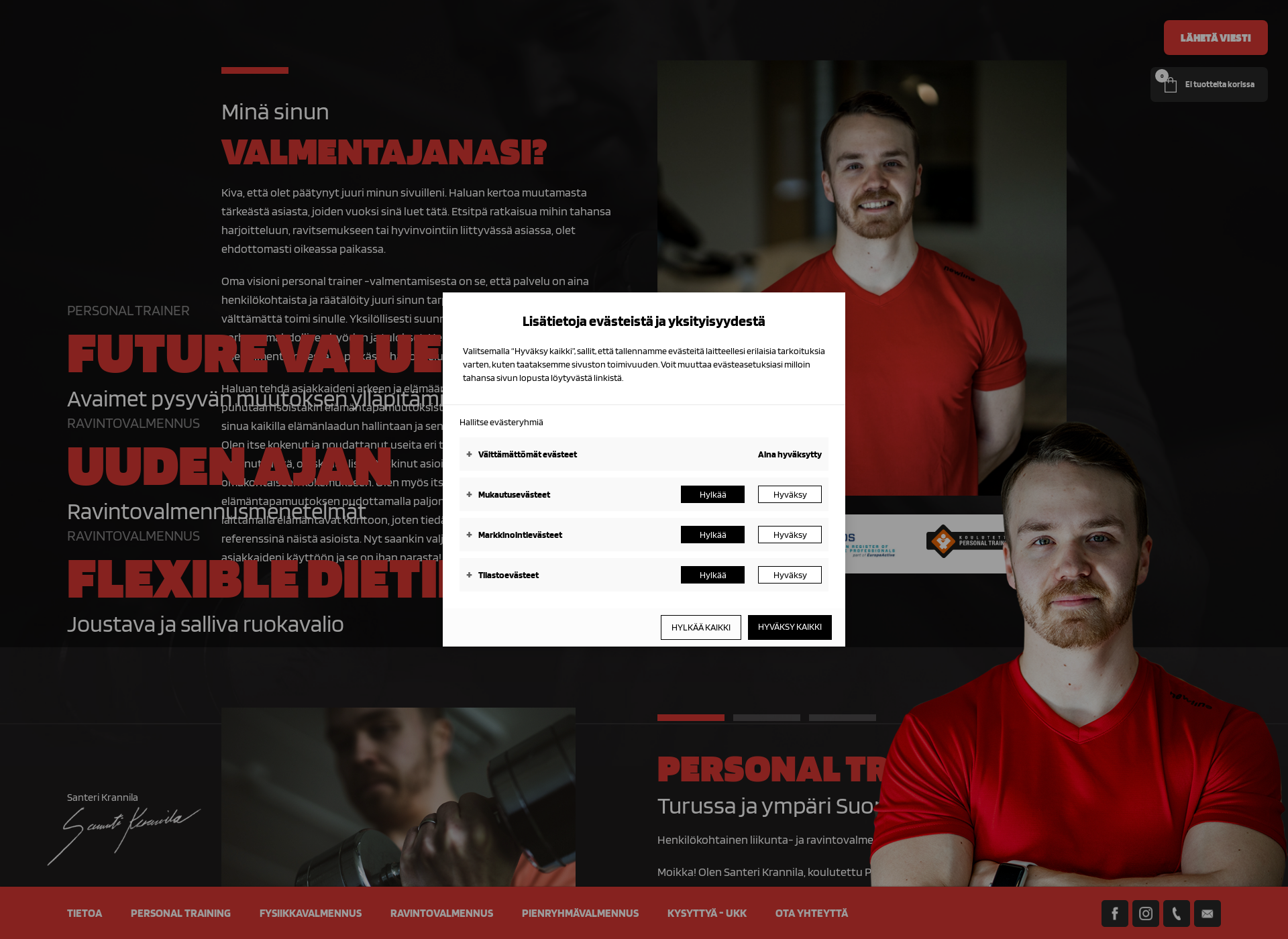 Screenshot for personaltrainerturku.fi