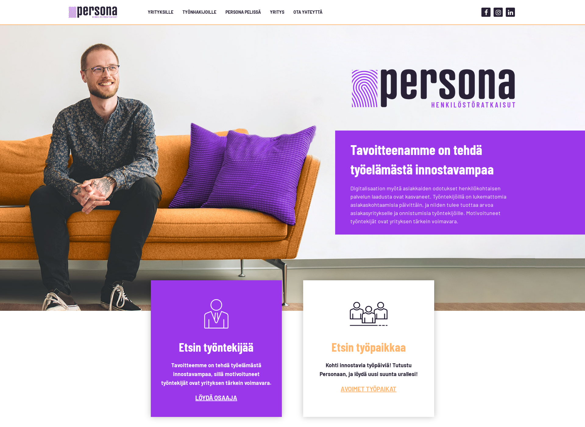 Skärmdump för personapalvelu.fi