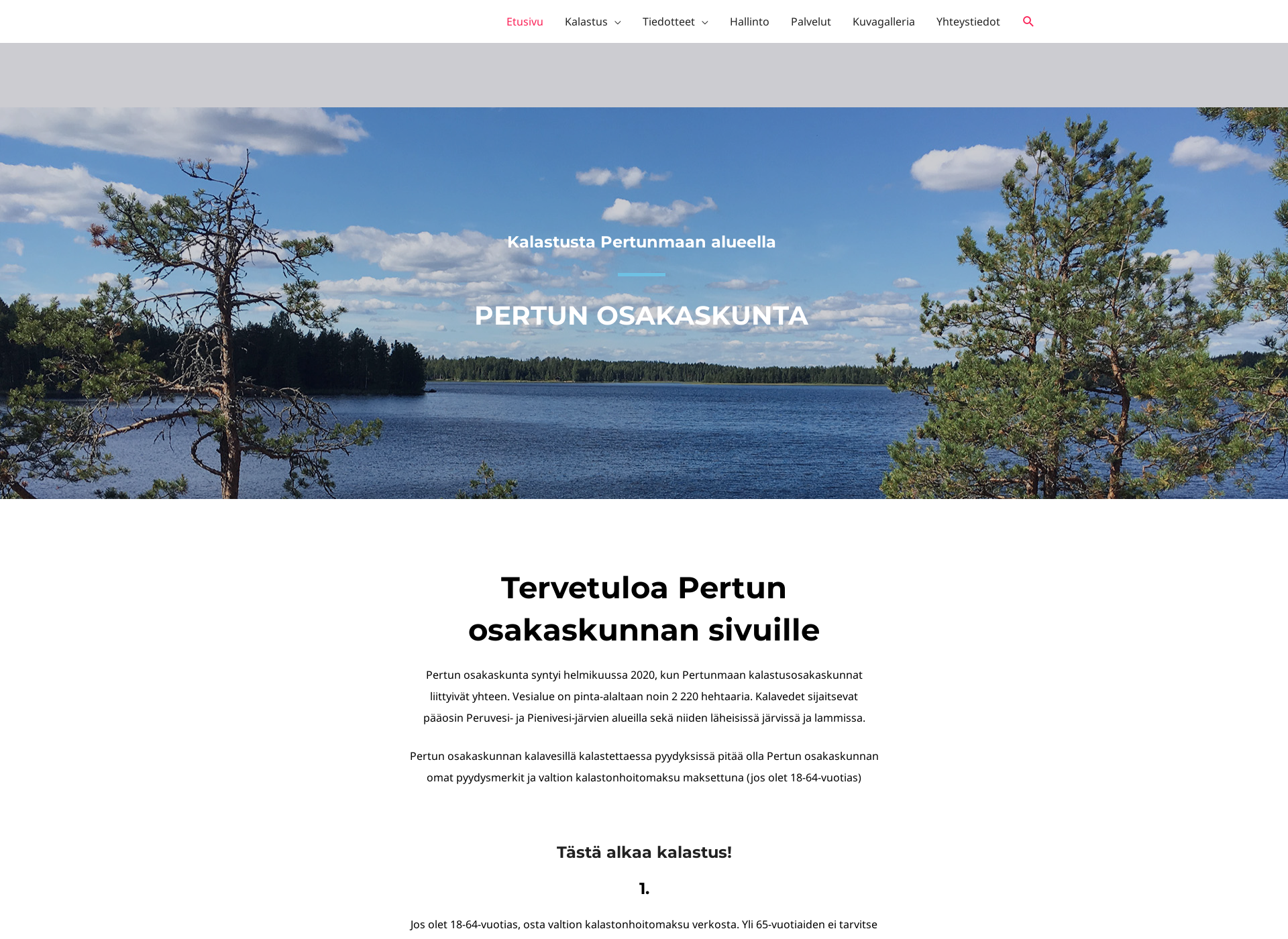 Skärmdump för pertunok.fi
