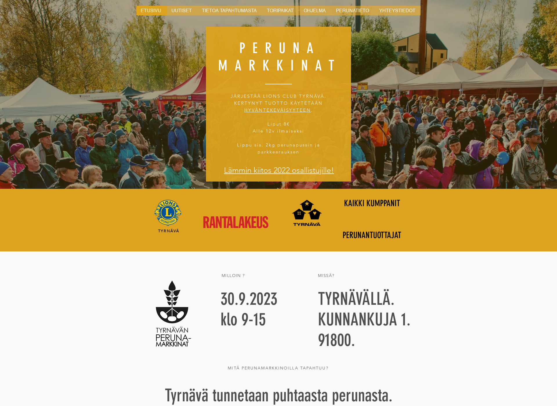Skärmdump för perunamarkkinat.fi