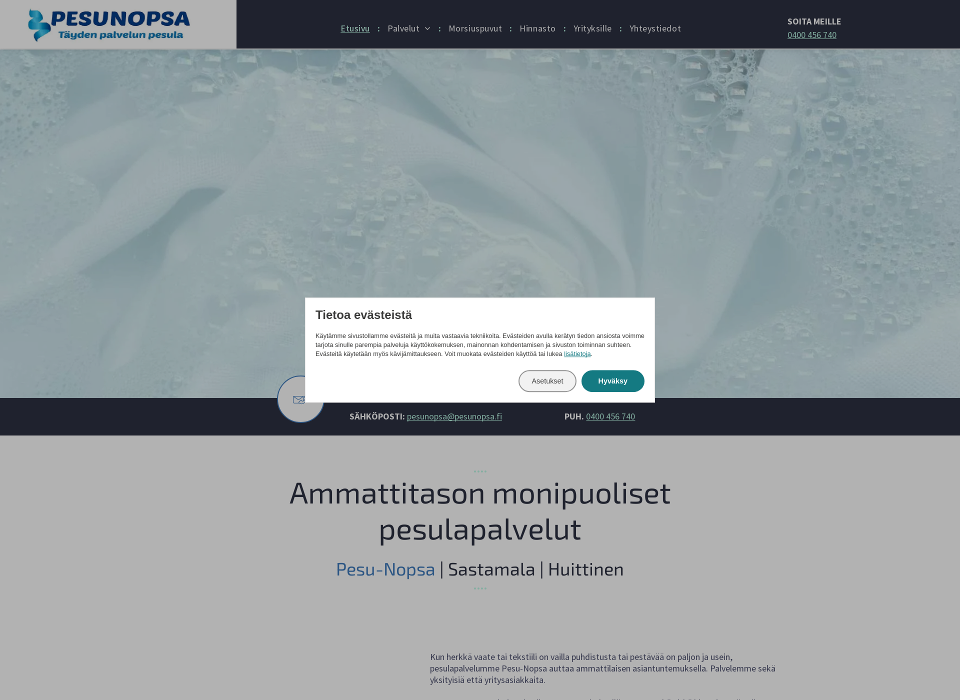 Skärmdump för pesunopsa.fi