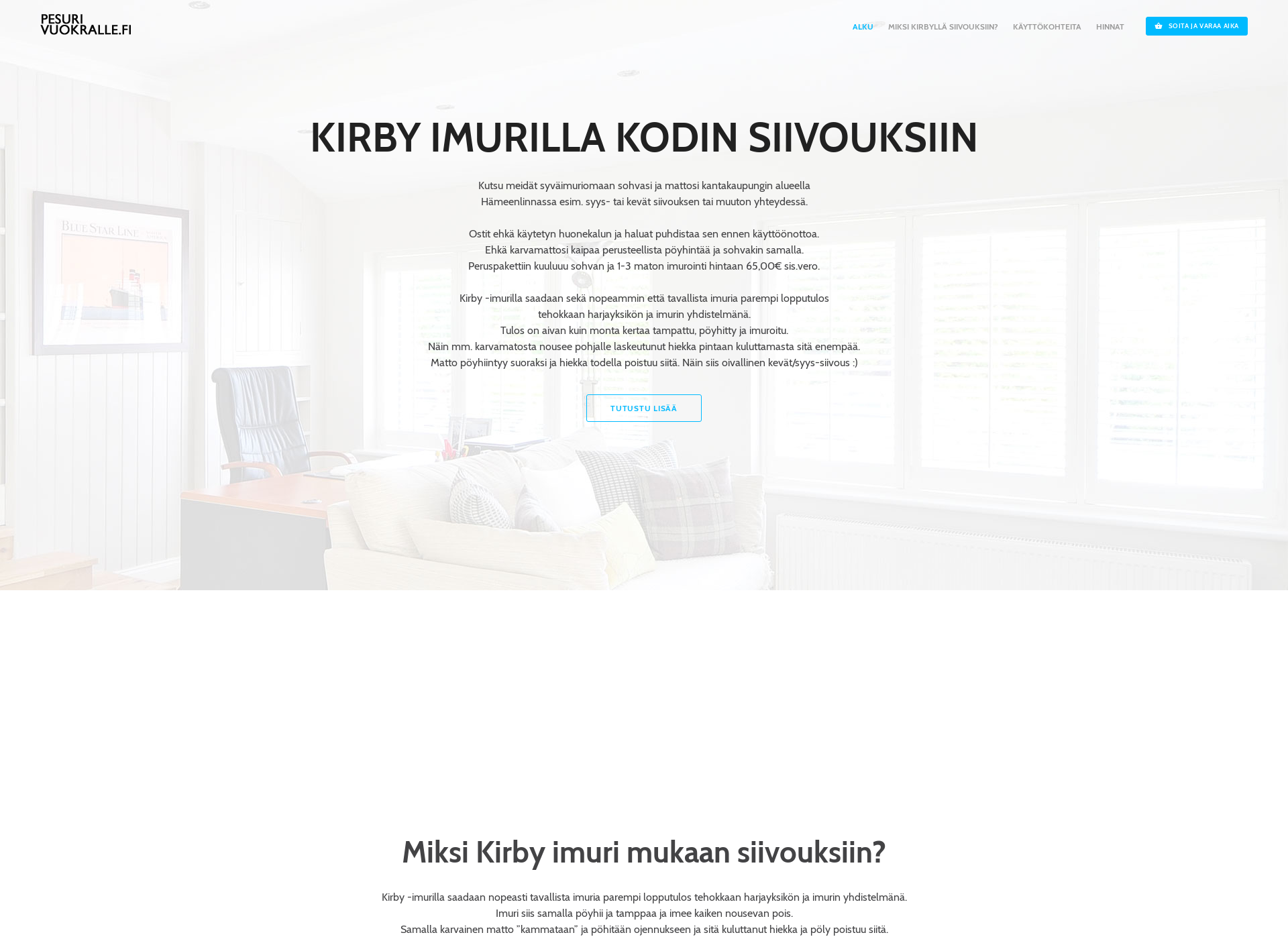 Skärmdump för pesurivuokralle.fi