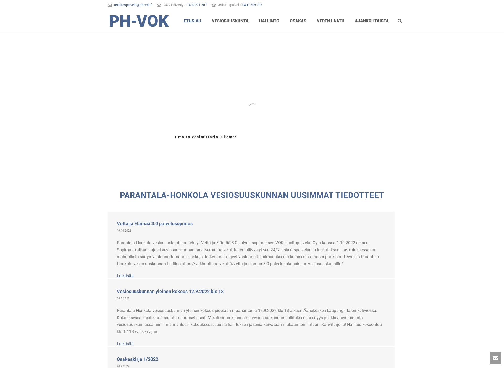 Skärmdump för ph-vok.fi