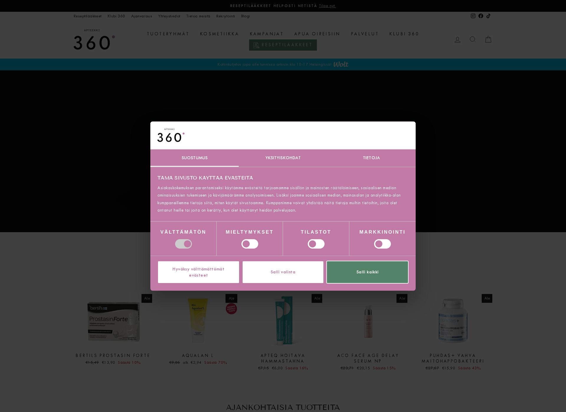 Screenshot for pharmacy360.fi